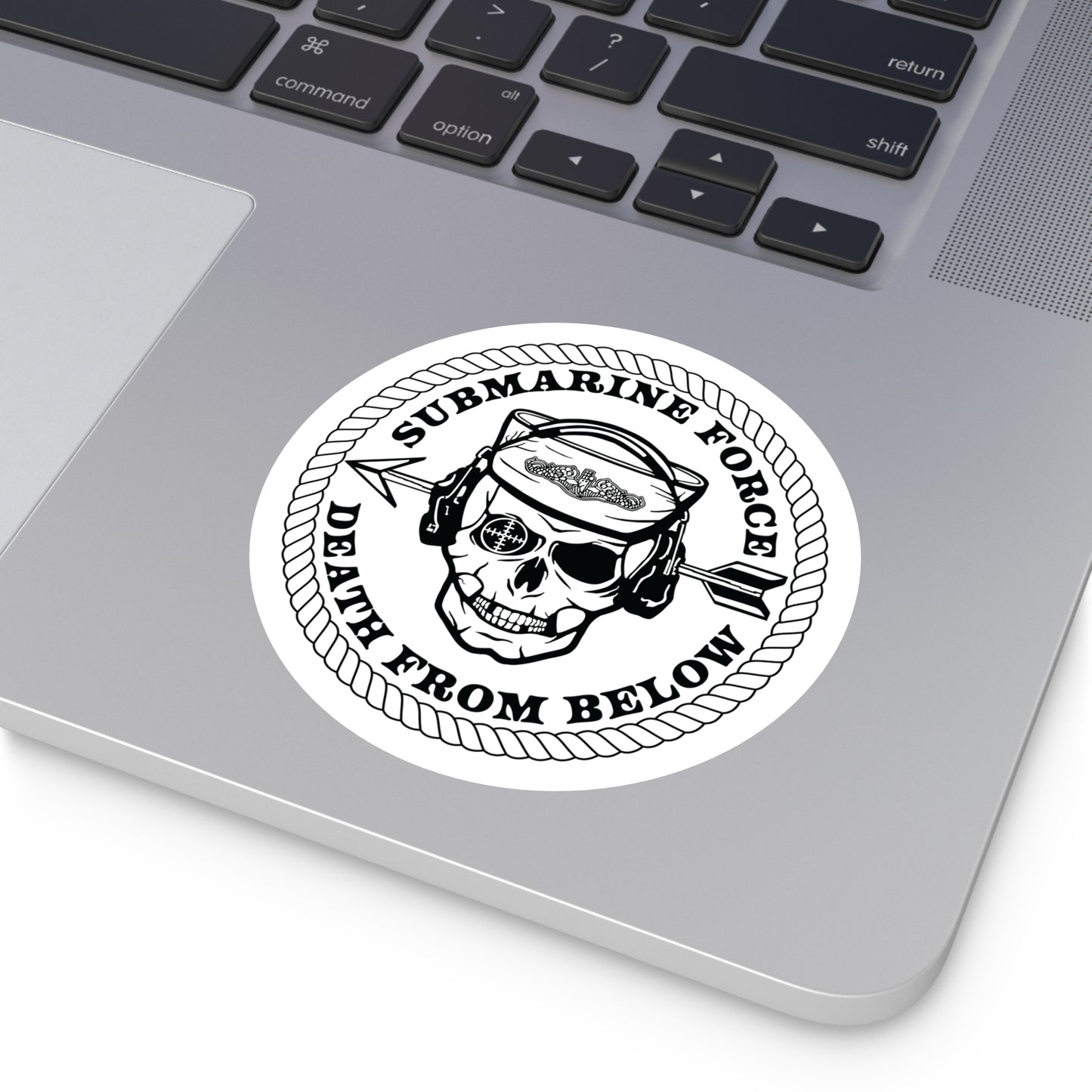 United States Submarine Force Silent Service Death From Below Submarine Sailor Skull Round Stickers, Indoor\Outdoor