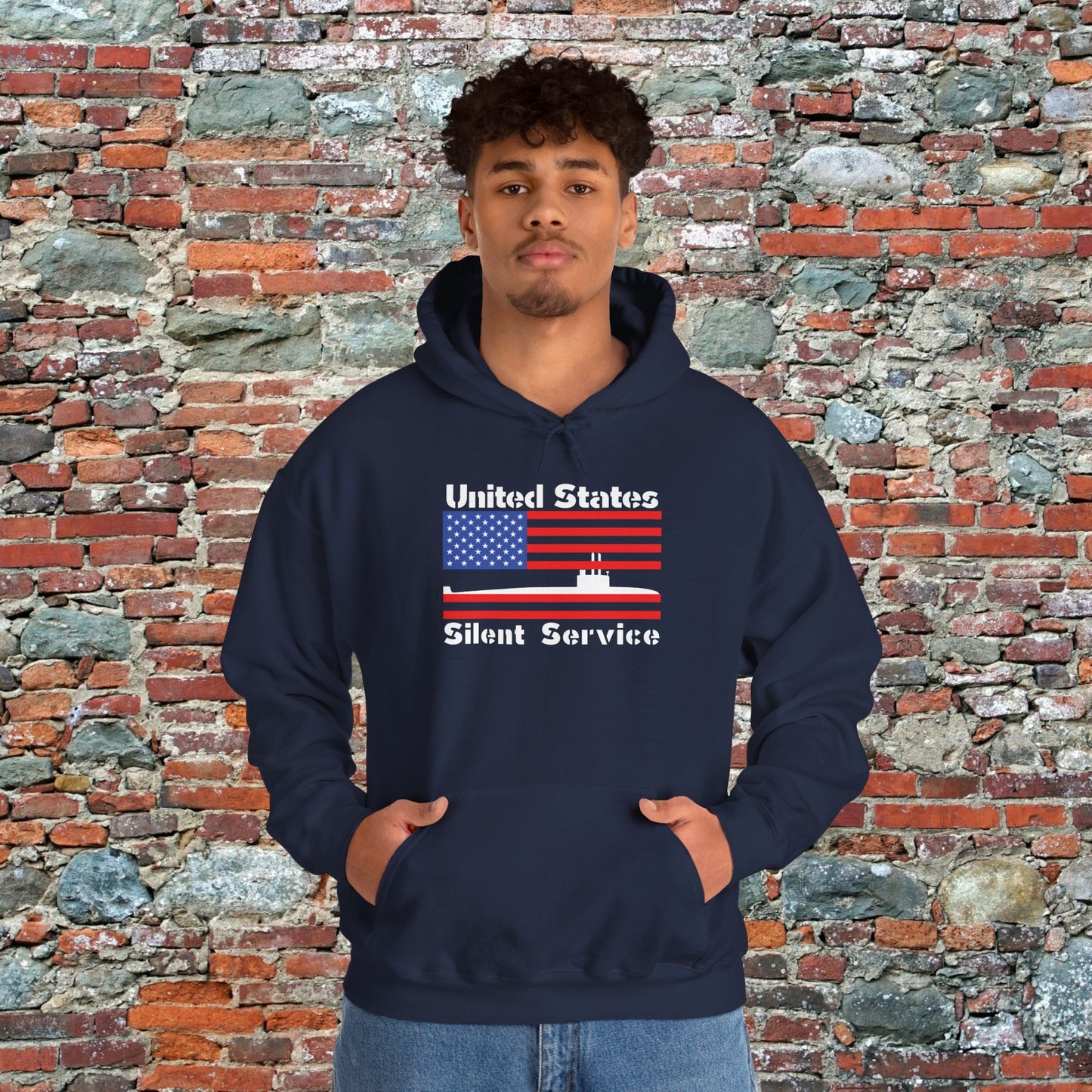 United States Submarine Silent Service USA Flag Unisex Heavy Blend™ Hooded Sweatshirt
