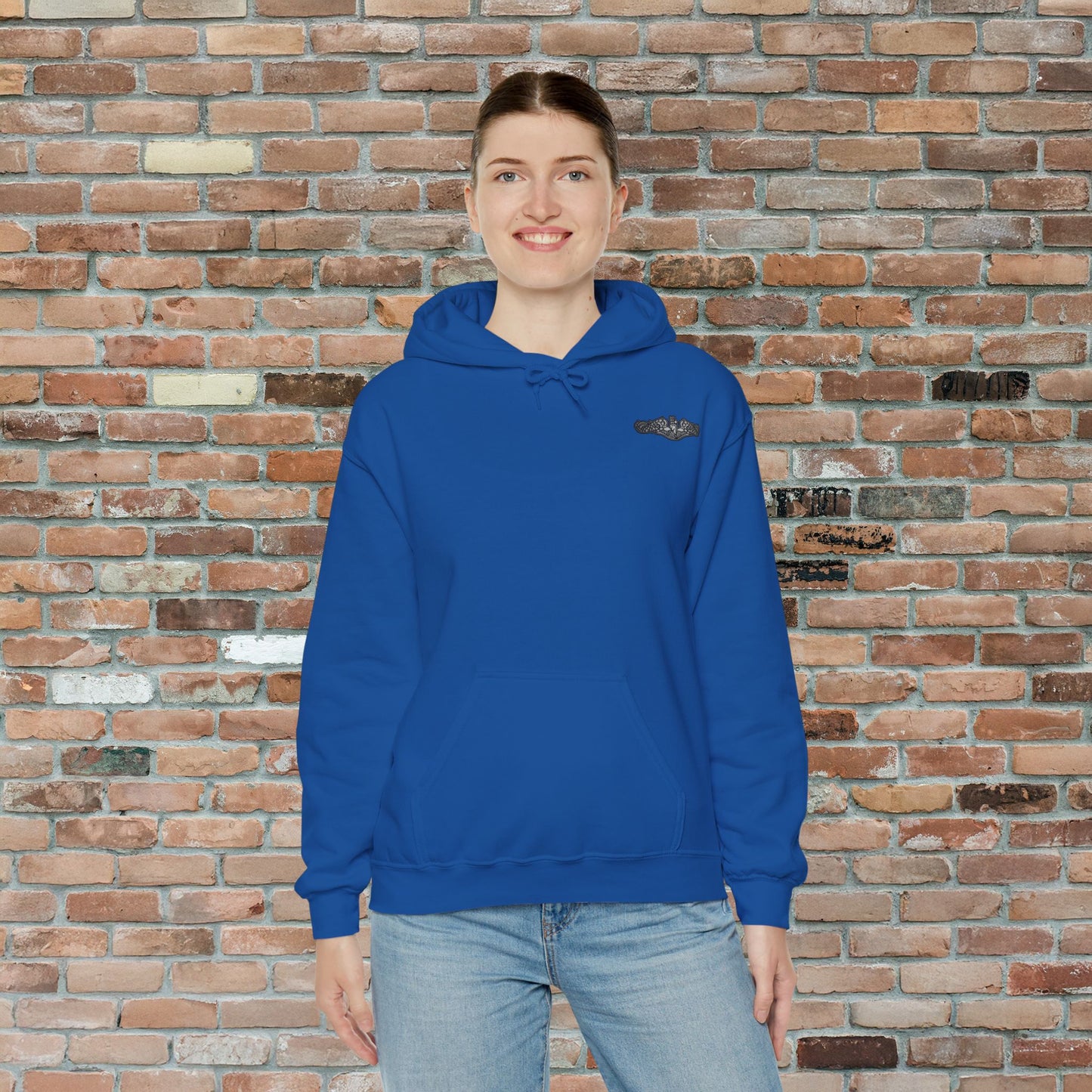 United States S.Q.U.I.D. Submarine Qualified Until I Die Navy Dolphins Front Unisex Heavy Blend™ Hooded Sweatshirt