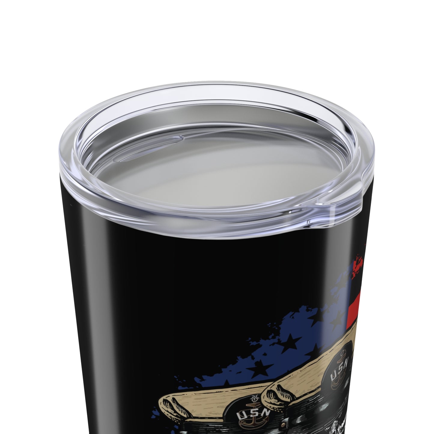 Chief's Mess CPO Sailor Skull's with Distressed USA Flag Stainless Steel Tumbler 20oz