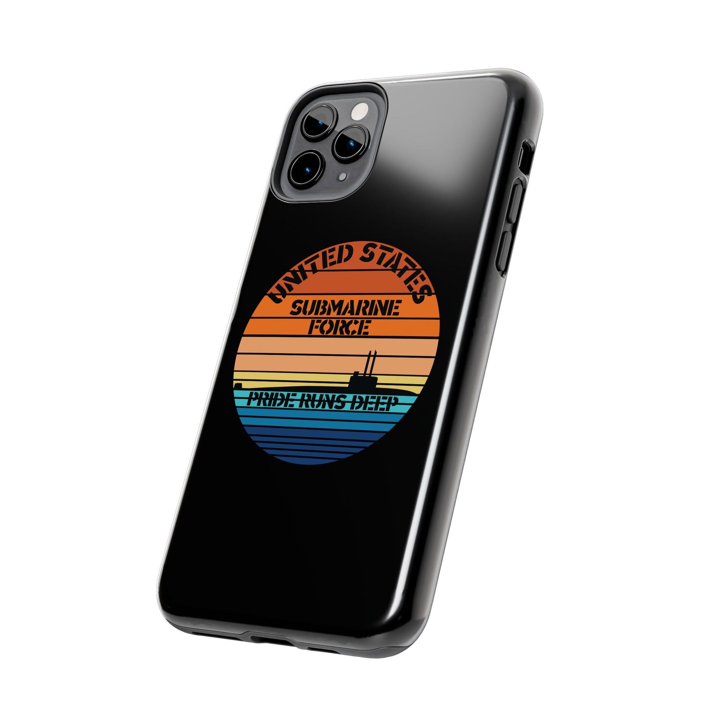 Sunset United States Submarine Force Pride Runs Deep Black Tough iPhone Case