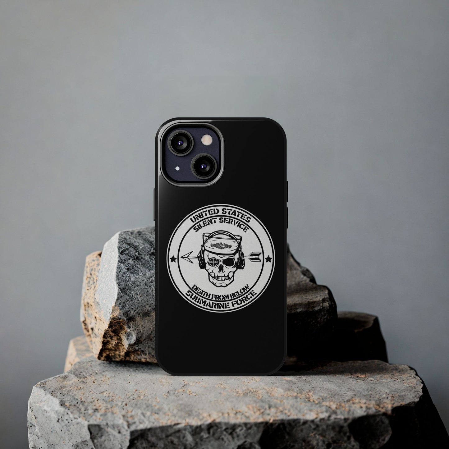 U.S. Submarine Force Silent Service Death From Below Sailor Skull Tough Black iPhone Case