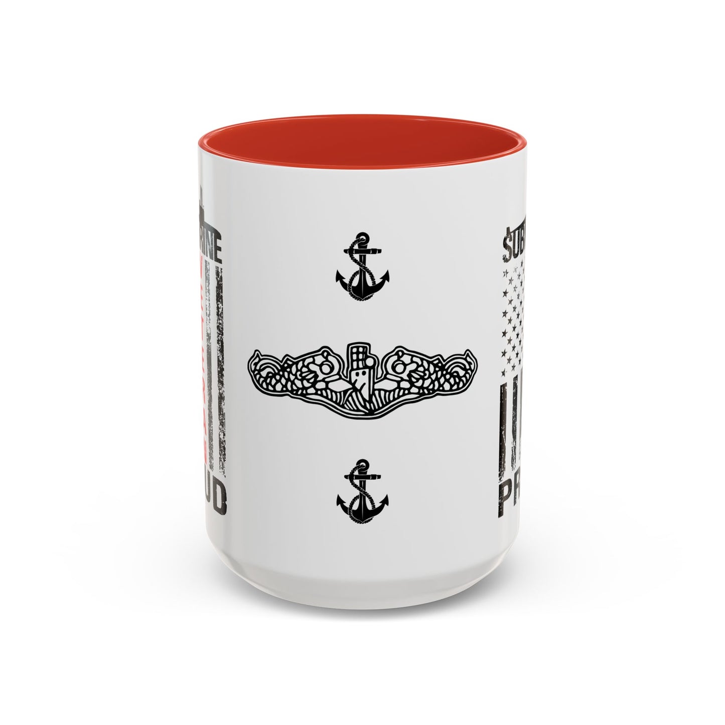 United States Navy Submarine Force Veteran Proud Silent Service USA Distressed Flag Accent Coffee Mugs