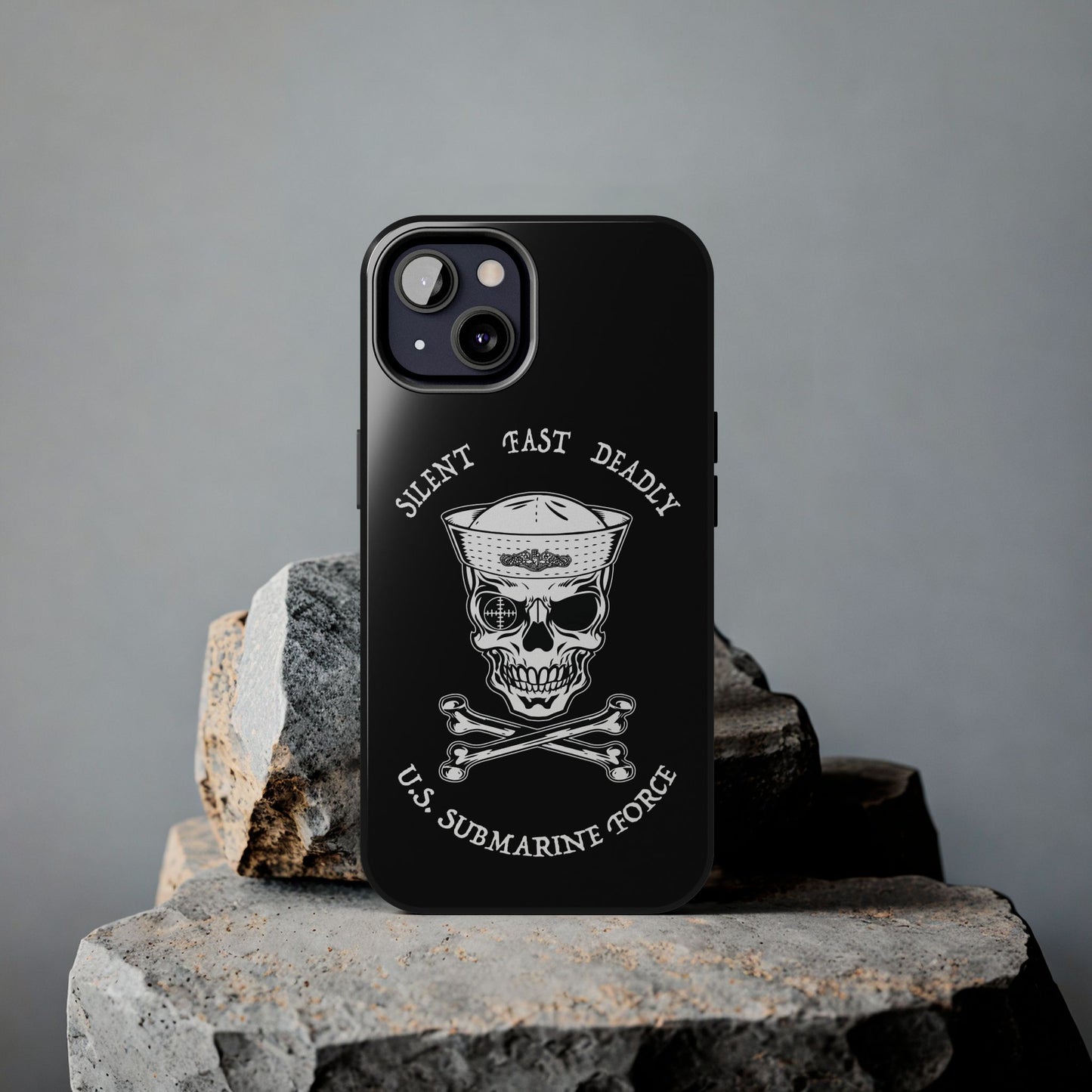 U.S. Submarine Force Skull & Crossbones Sailor with Dolphins Black Tough iPhone Case