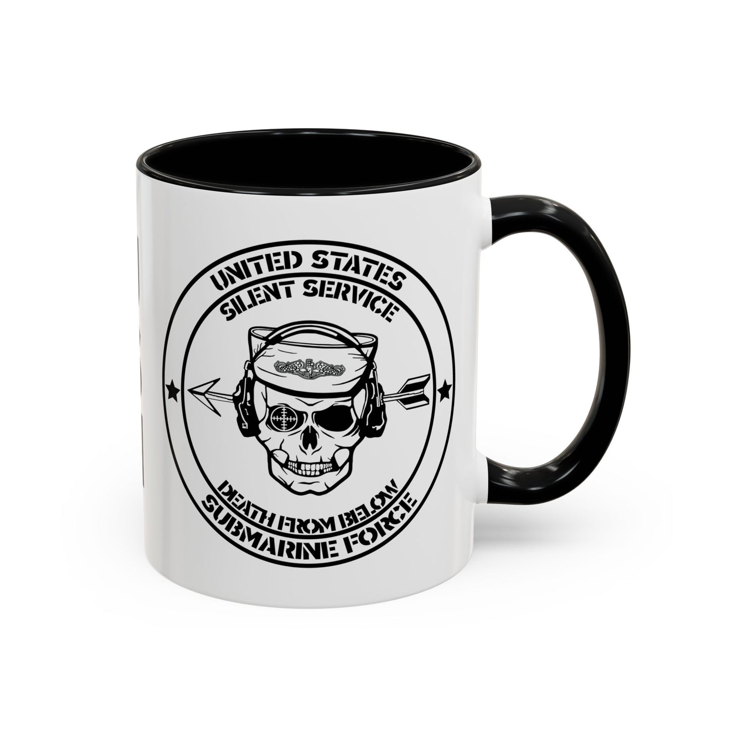 US Navy Submarine Force Silent Service Death From Below Sailor Skull Accent Coffee Mug