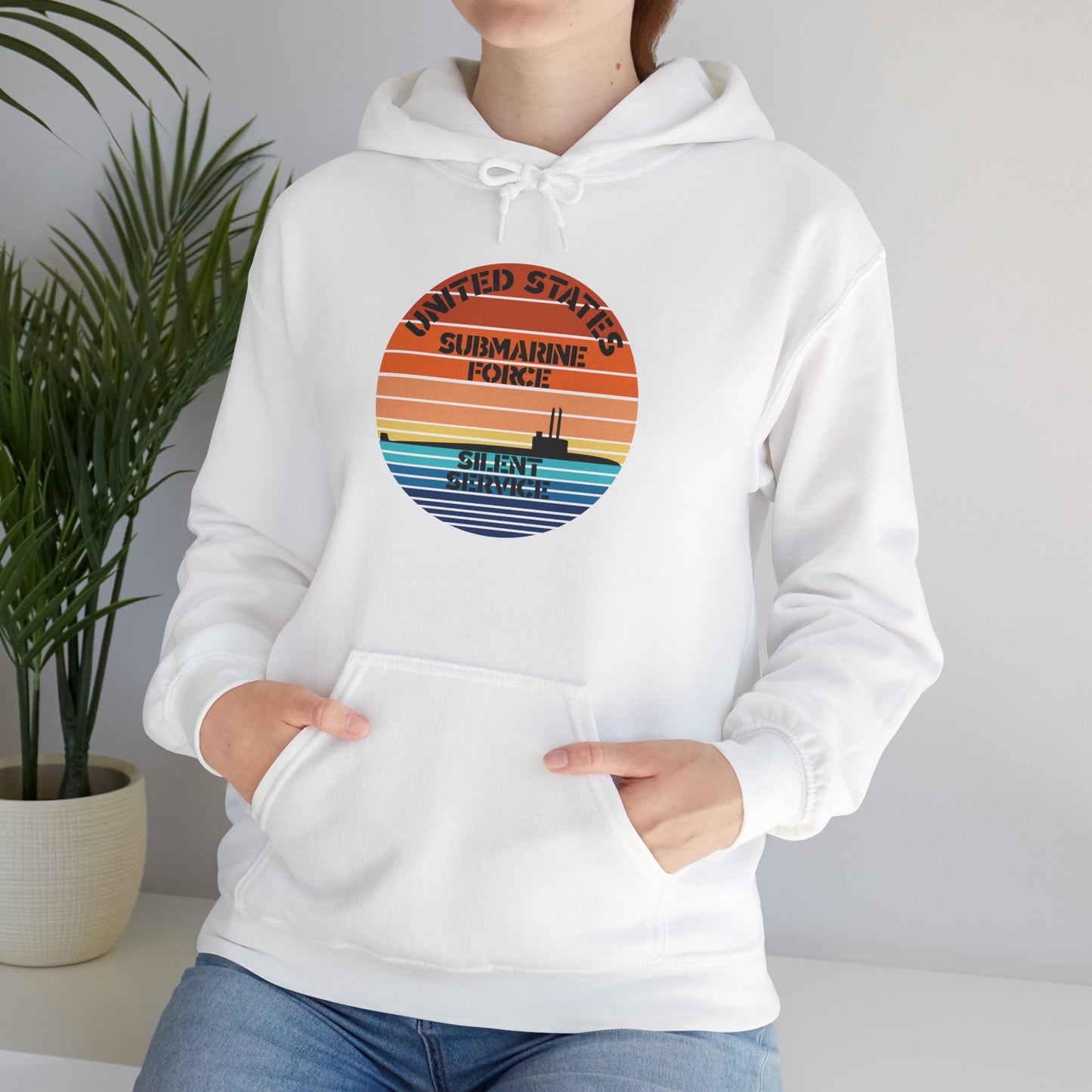 Sunset United States Submarine Force Silent Service Vintage Unisex Heavy Blend™ Hooded Sweatshirt