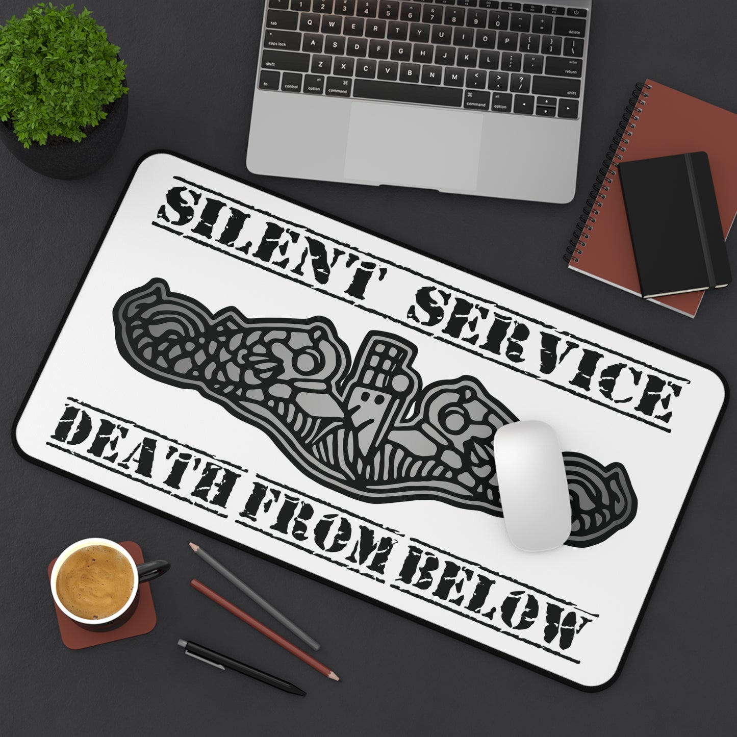 US Submarine Force Silver Dolphins Silent Service Death From Below Desk Mat