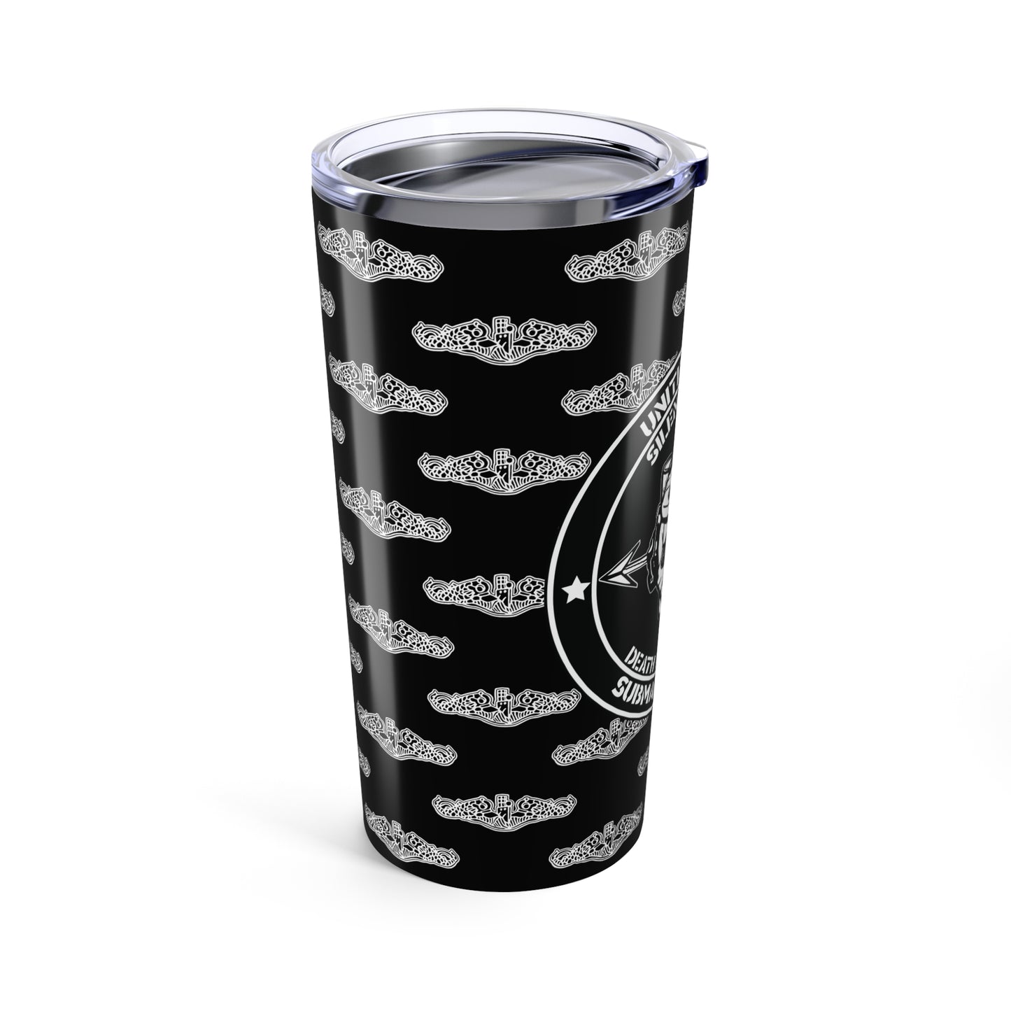 U.S. Submarine Force Silent Service Death From Below Dolphins Black Stainless Steel Tumbler 20oz