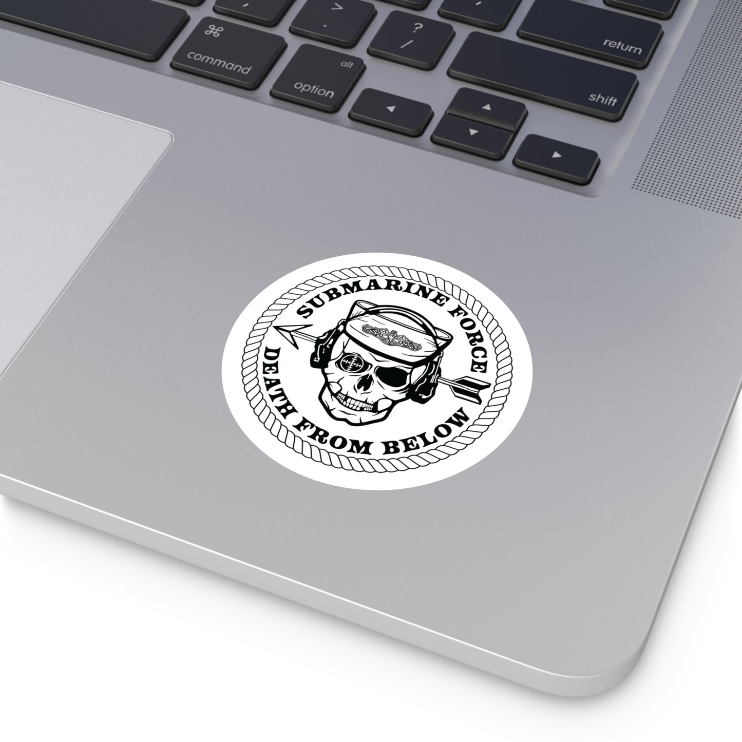 United States Submarine Force Silent Service Death From Below Submarine Sailor Skull Round Stickers, Indoor\Outdoor