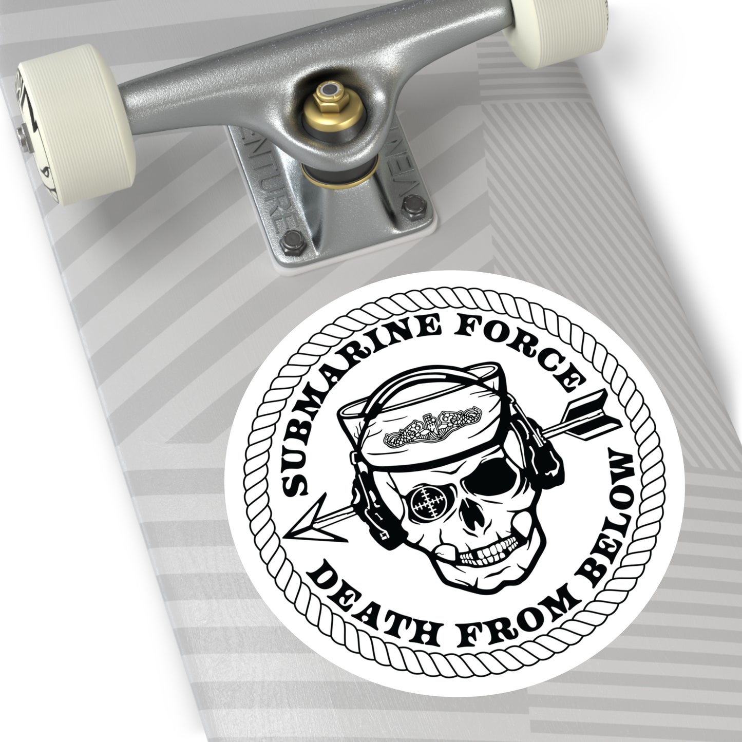 United States Submarine Force Silent Service Death From Below Submarine Sailor Skull Round Stickers, Indoor\Outdoor