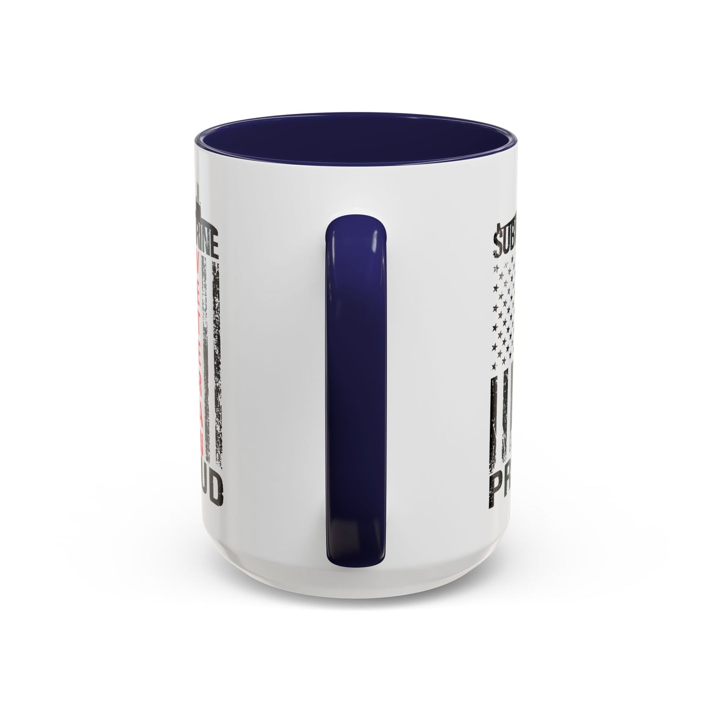 United States Navy Submarine Force Veteran Proud Silent Service USA Distressed Flag Accent Coffee Mugs