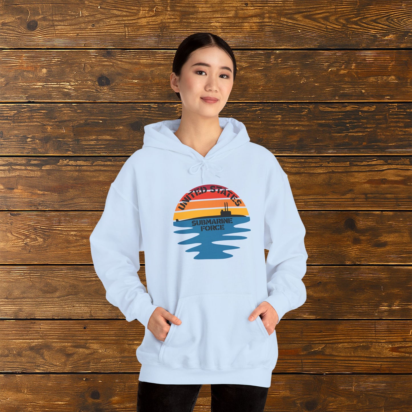 Sunset United States Submarine Force Half Vintage Unisex Heavy Blend™ Hooded Sweatshirt