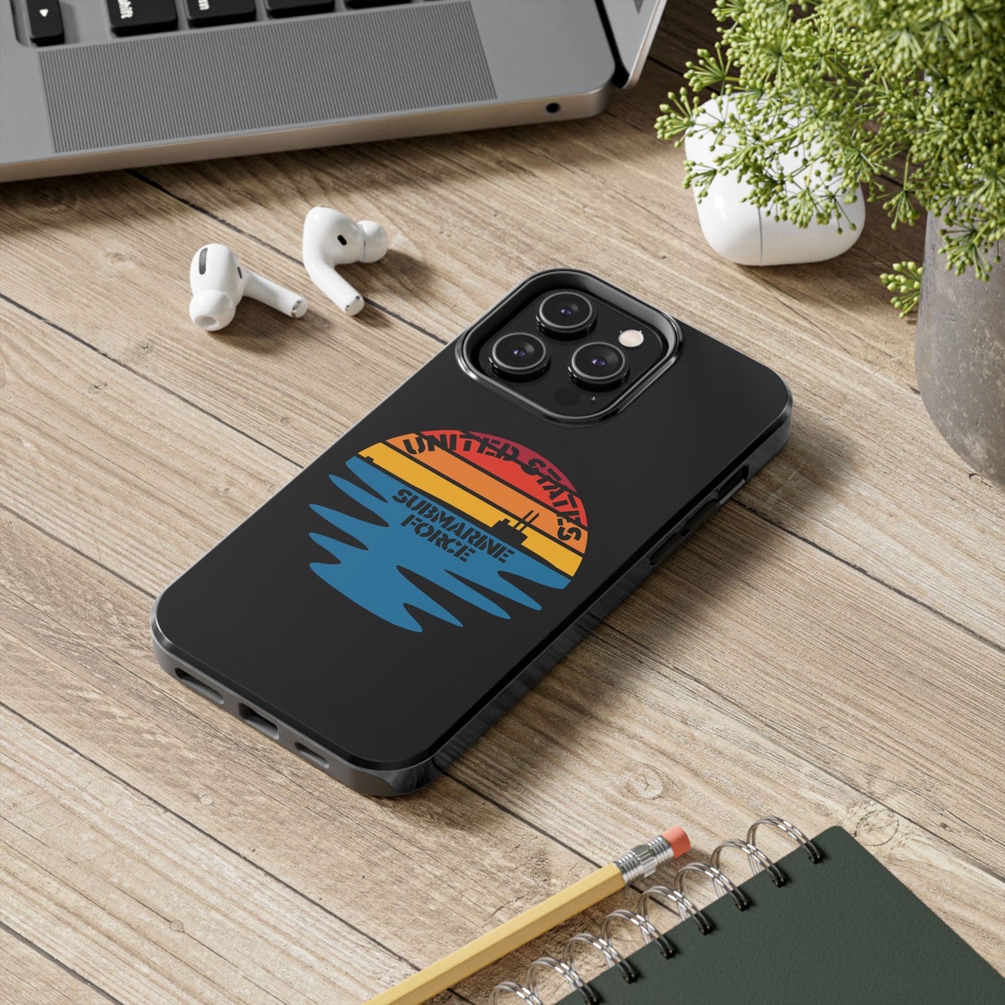Sunset United States Submarine Force Half Moon Black Tough iPhone Case