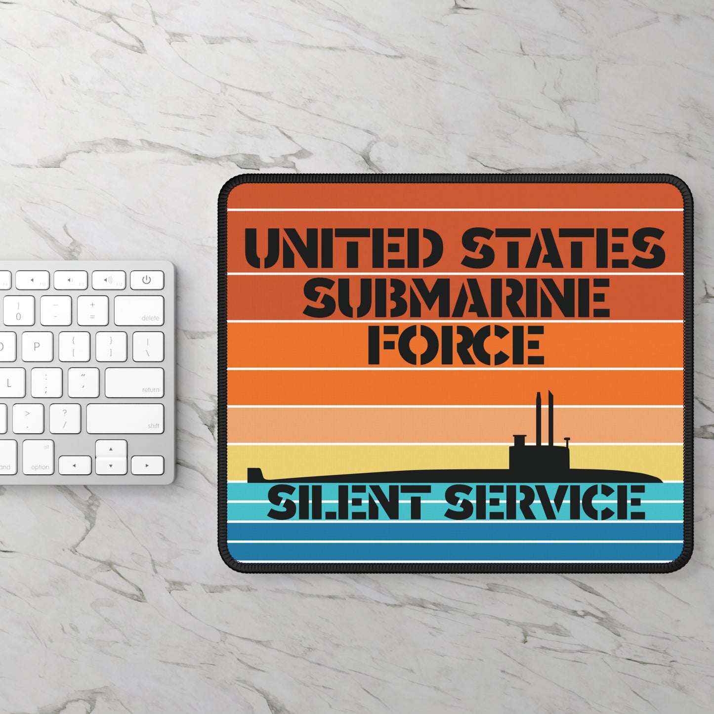 Sunset United States Submarine Force Silent Service Retro Vintage Gaming Mouse Pad