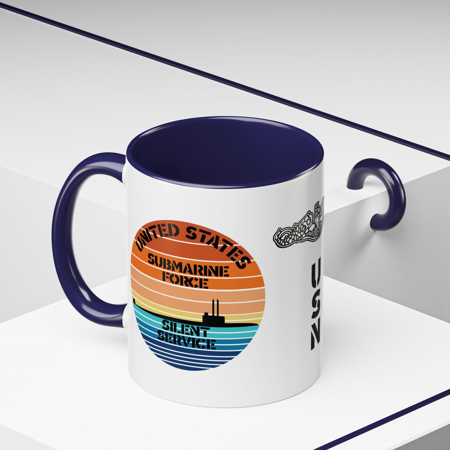 Sunset United States Navy Submarine Force Silent Service Accent Coffee Mugs