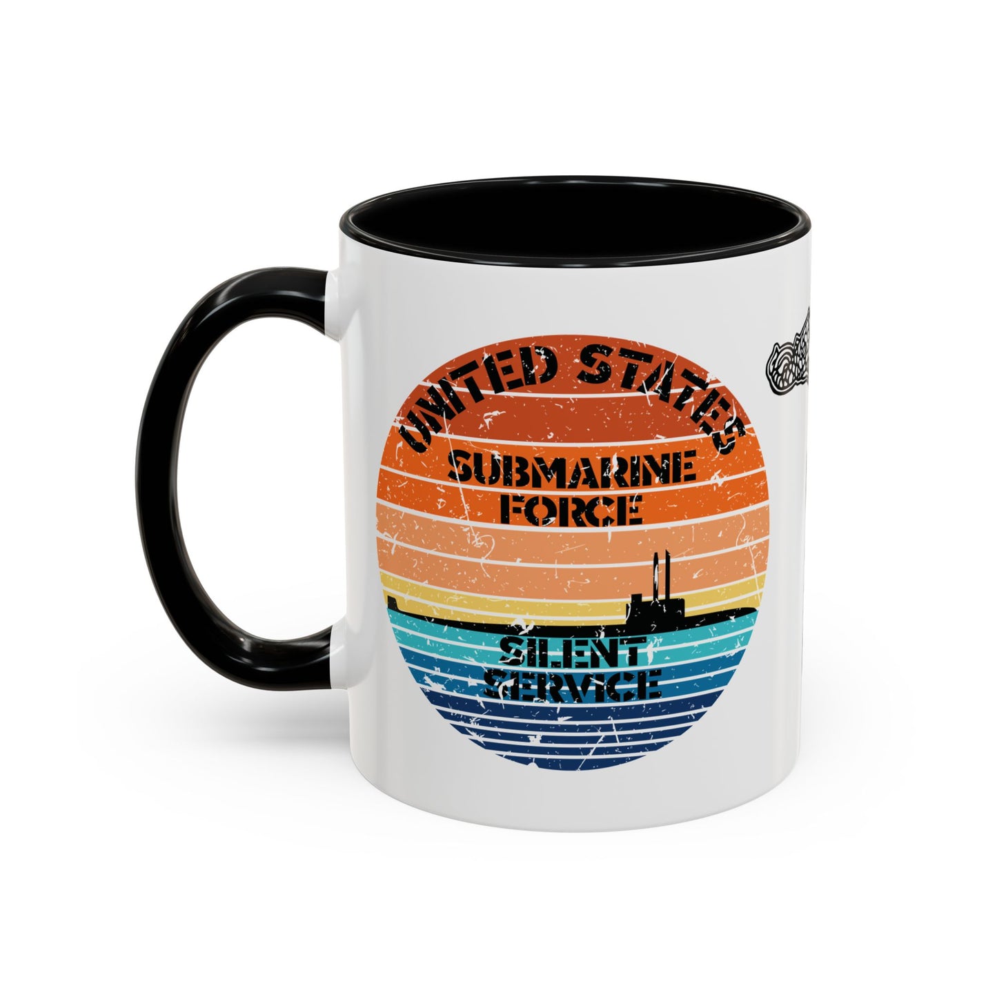 Sunset United States Navy Submarine Force Silent Service Distressed Accent Coffee Mugs