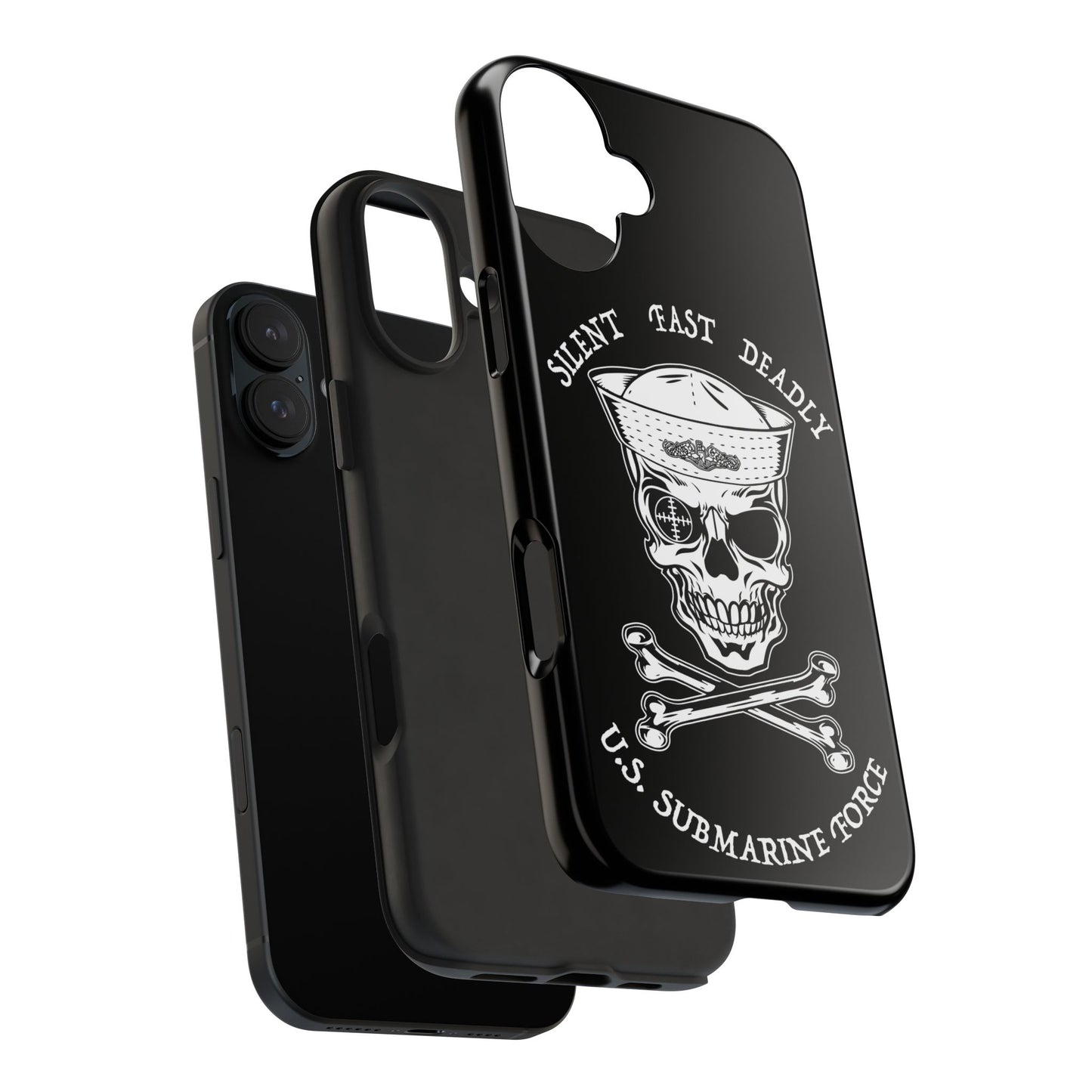 U.S. Submarine Force Skull & Crossbones Sailor with Dolphins Black Tough iPhone Case