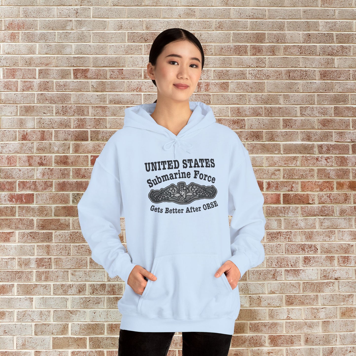 United States Submarine Force Gets Better After ORSE Silver Dolphins Unisex Heavy Blend™ Hooded Sweatshirt
