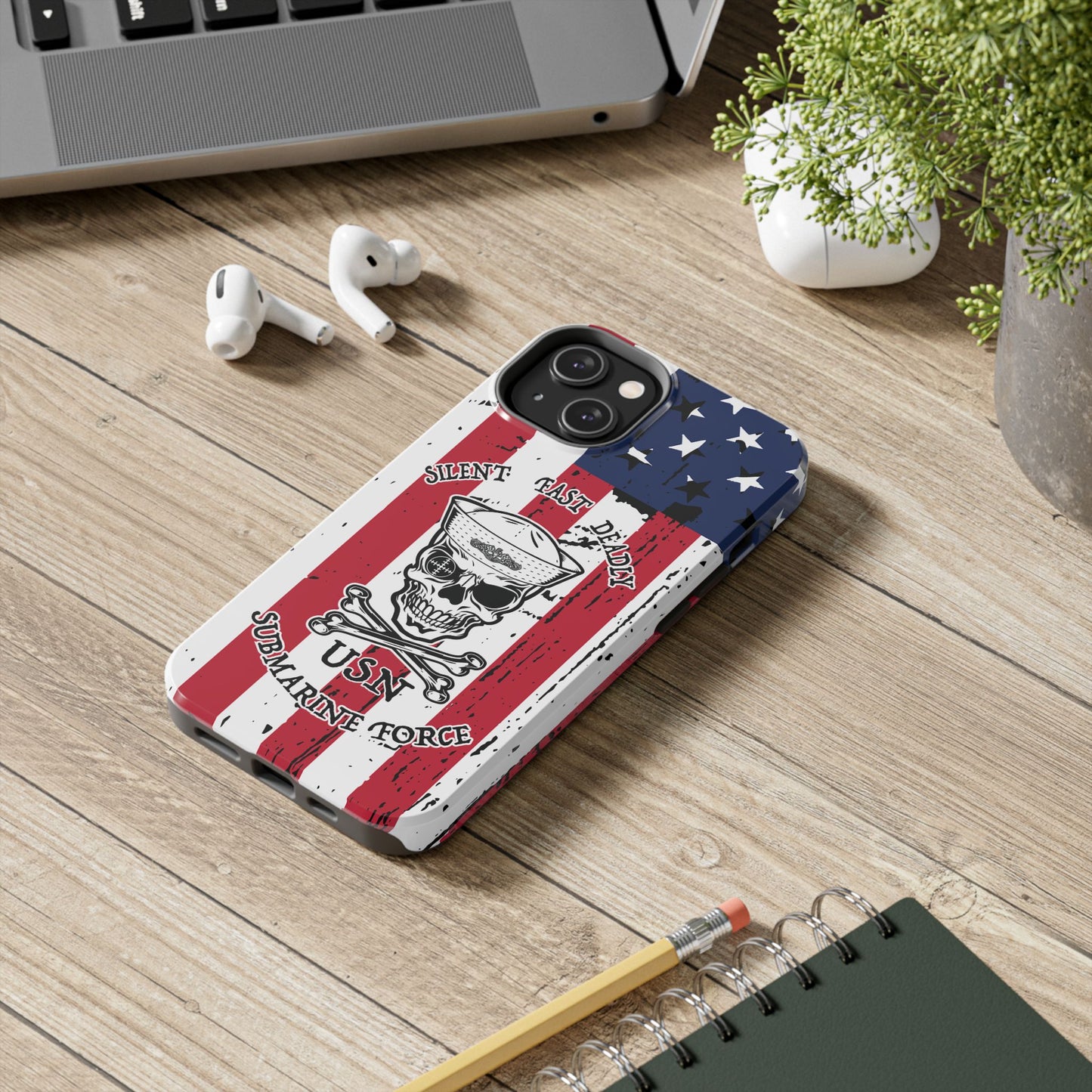 U.S. Submarine Force Skull and Crossbones Sailor Tough iPhone Case