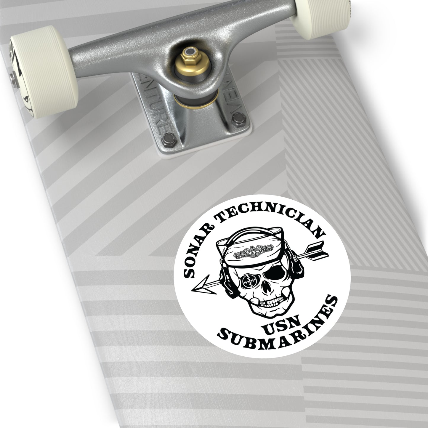 United States Submarine Force Silent Service Sonar Technician Submarines Sailor Skull Round Stickers, Indoor\Outdoor