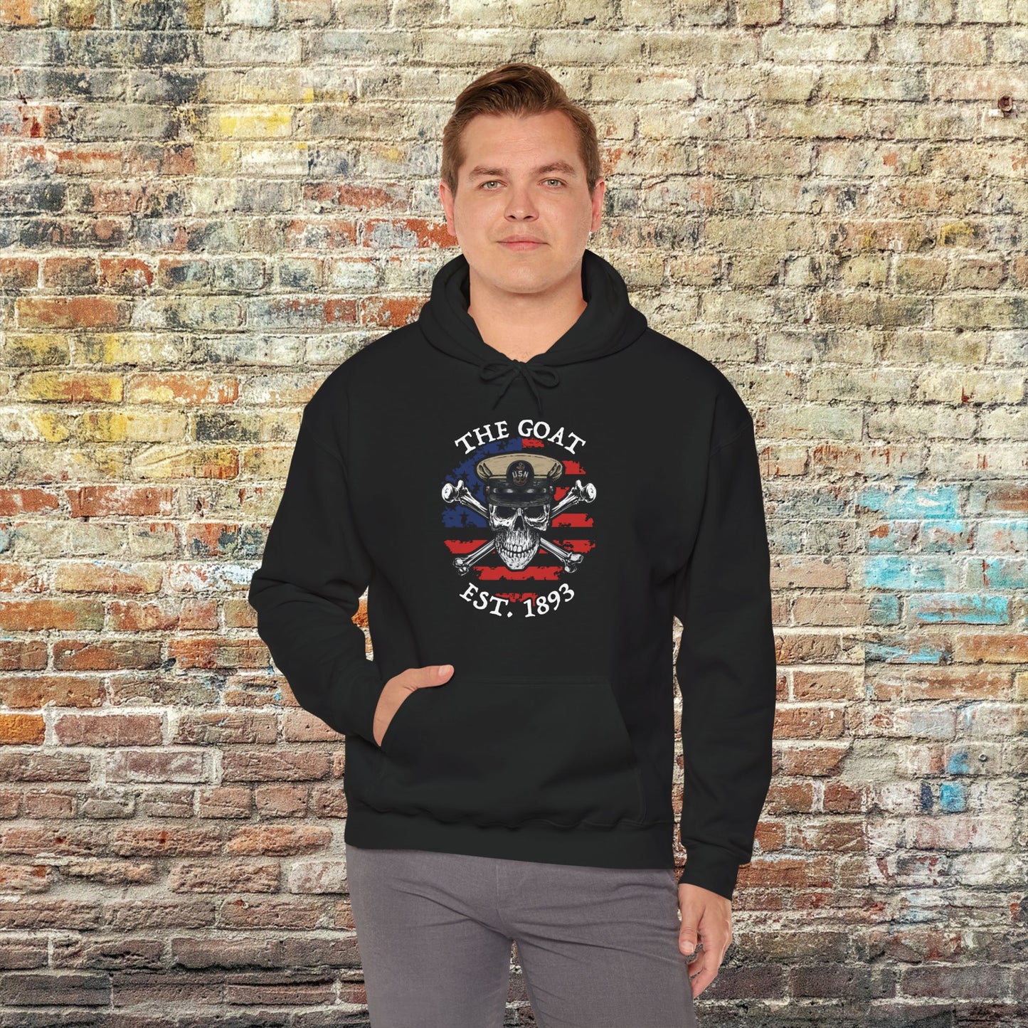 United States Naval CPO Skull Crossbones The Goat Est 1893 Unisex Heavy Blend™ Hooded Sweatshirt