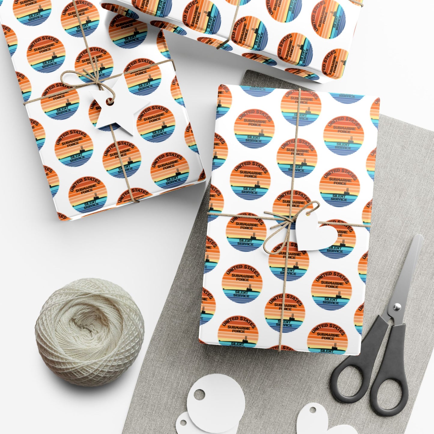 US Navy Submarine Force Silent Service Veteran Sailor Retro Design Gift Wrap Papers