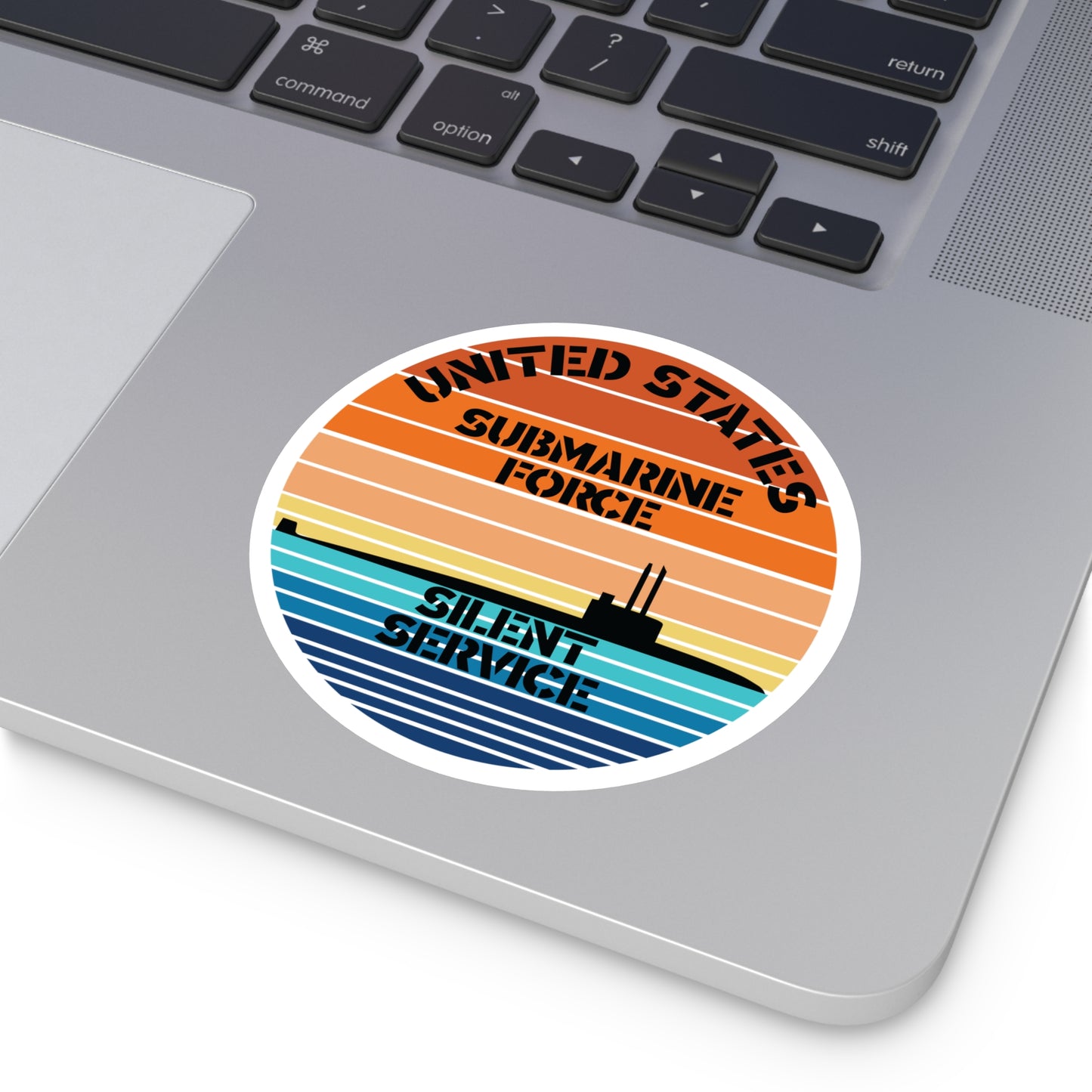 Sunset United States Submarine Force Silent Service Round Sticker
