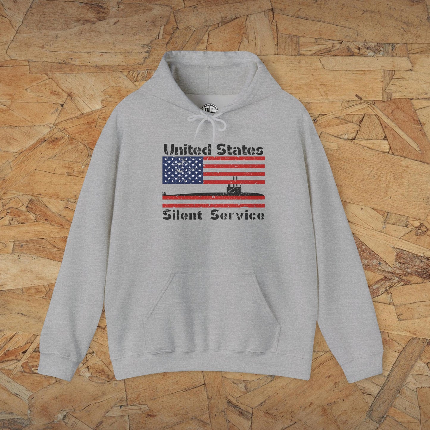 United States Submarine Silent Service Distressed USA Flag Unisex Heavy Blend™ Hooded Sweatshirt