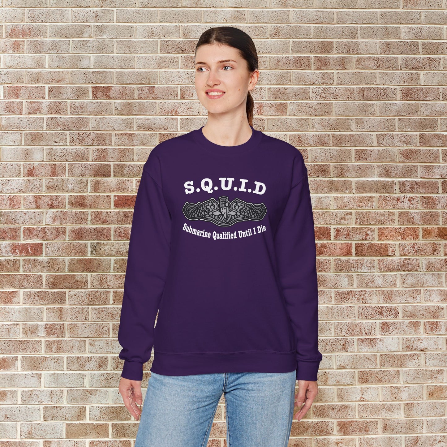 United States S.Q.U.I.D. Submarine Qualified Until I Die Unisex Heavy Blend™ Crewneck Sweatshirt