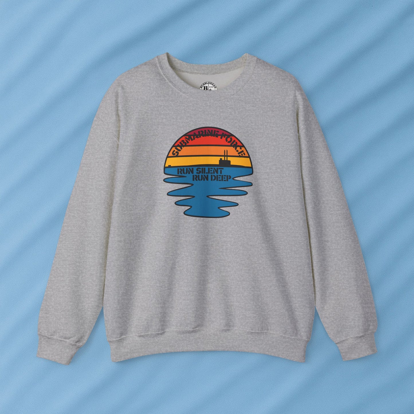 Sunset United States Navy Submarine Force Run Silent Deep Vintage Mk2 Unisex Heavy Blend™ Crewneck Sweatshirt