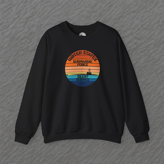 Sunset United States Navy Submarine Force Silent Service Vintage Unisex Heavy Blend™ Crewneck Sweatshirt