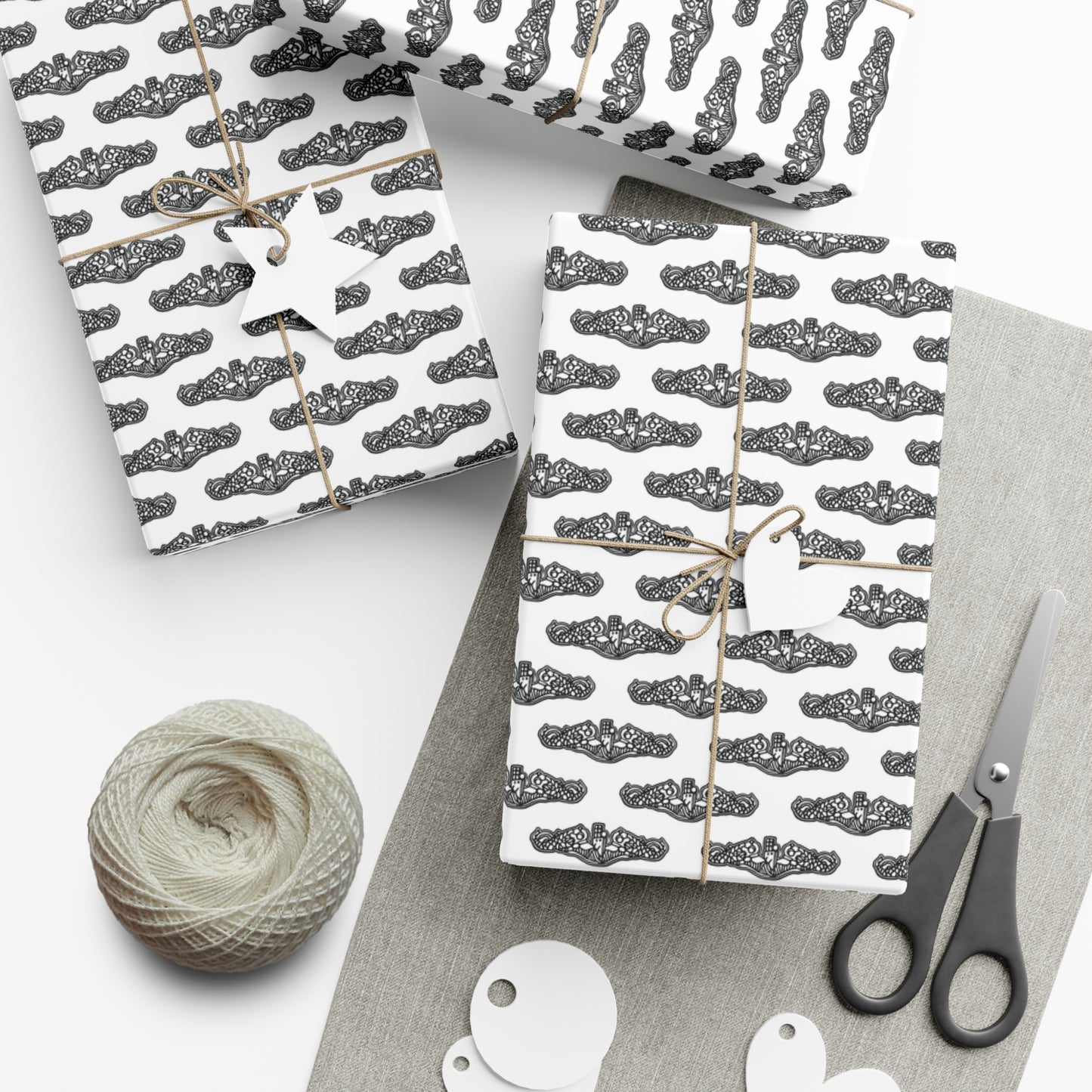 United States Navy Submarine Force Dolphins White Gift Wrap Papers
