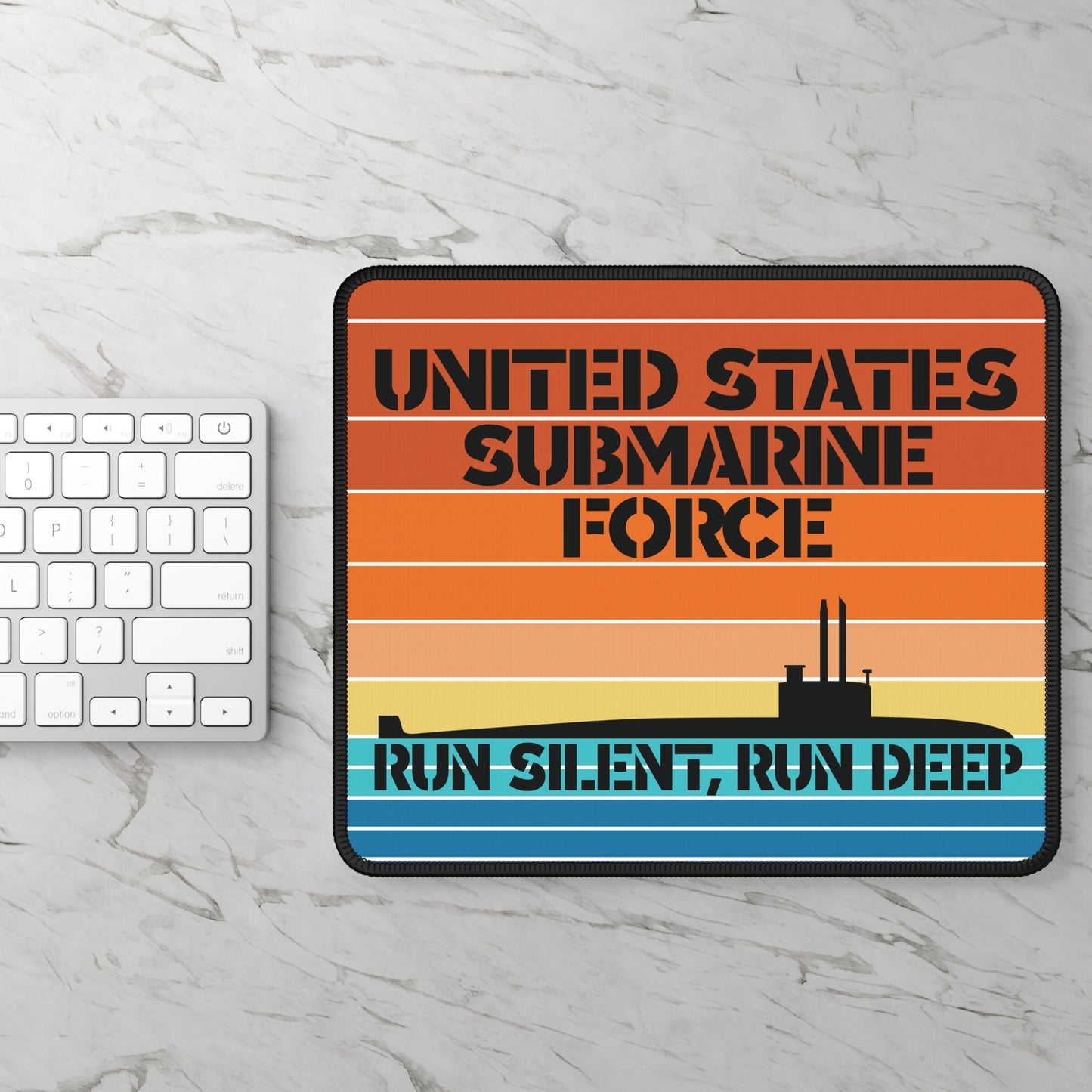 Sunset United States Submarine Force Run Silent Run Deep Retro Vintage Gaming Mouse Pad