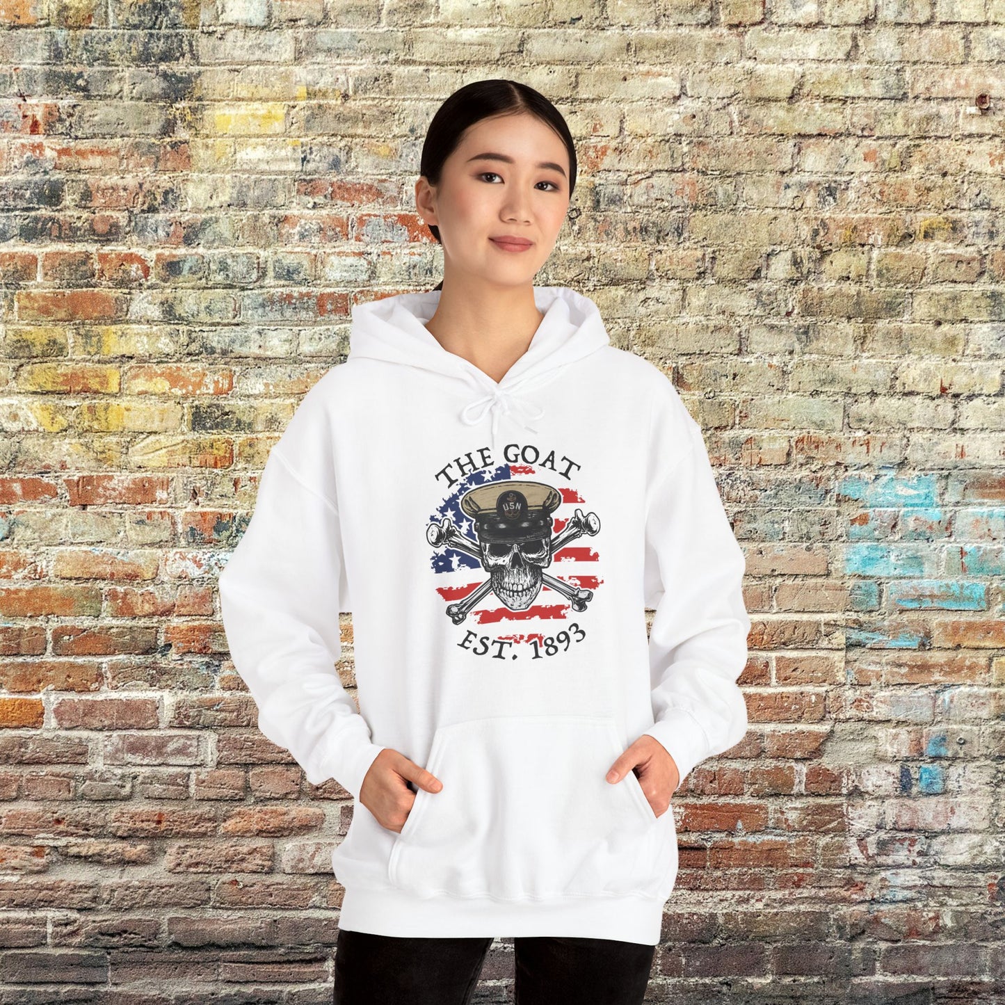 United States Naval CPO Skull Crossbones The Goat Est 1893 Unisex Heavy Blend™ Hooded Sweatshirt
