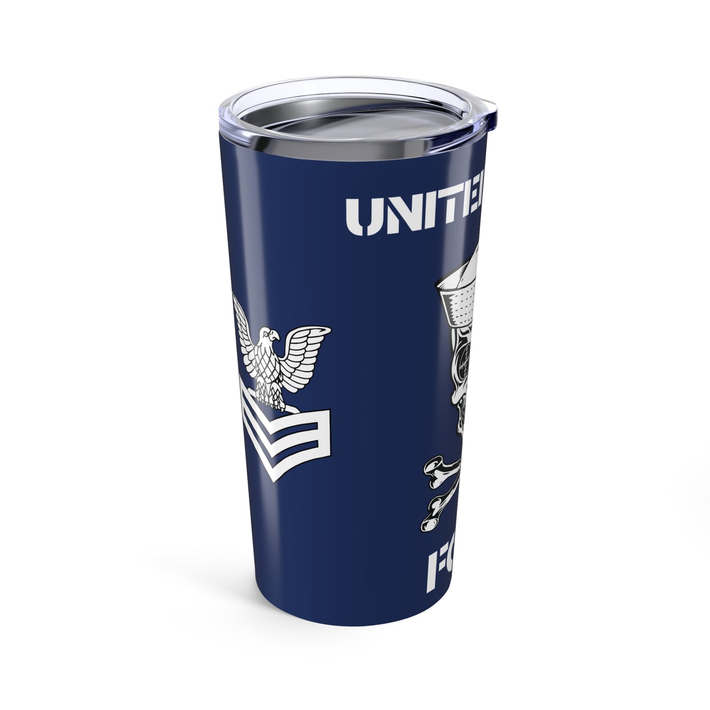 United States FCPO Skull Crossbones First Class Sailor Blue Stainless Steel Tumbler 20oz