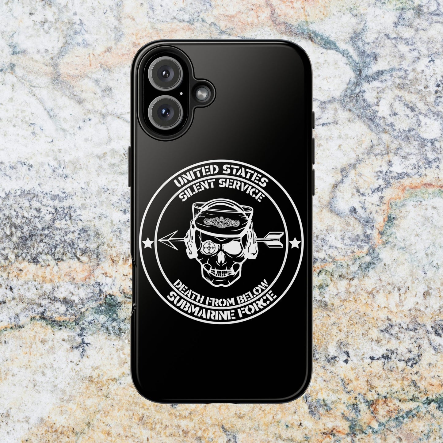 U.S. Submarine Force Silent Service Death From Below Sailor Skull Tough iPhone Case
