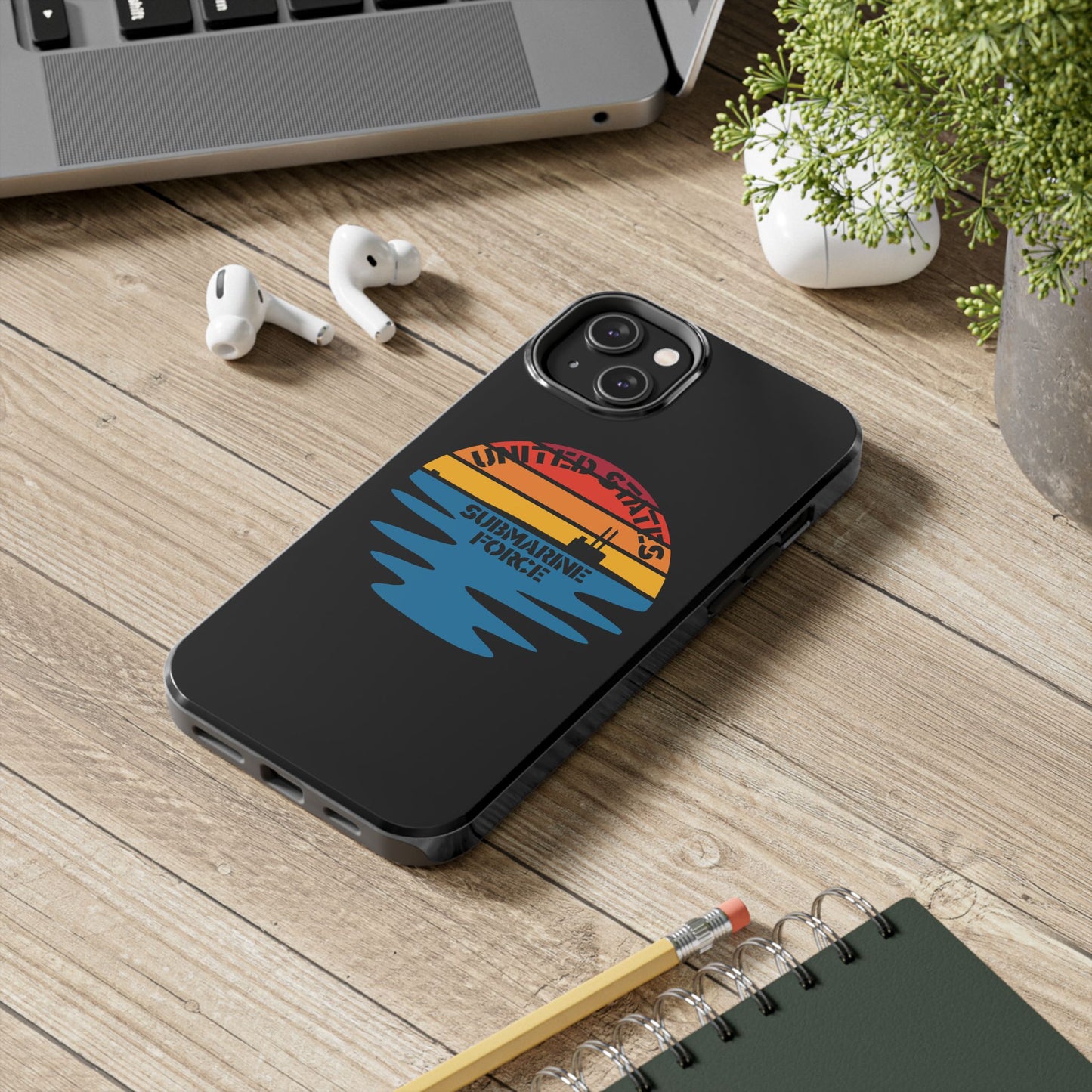 Sunset United States Submarine Force Half Moon Black Tough iPhone Case