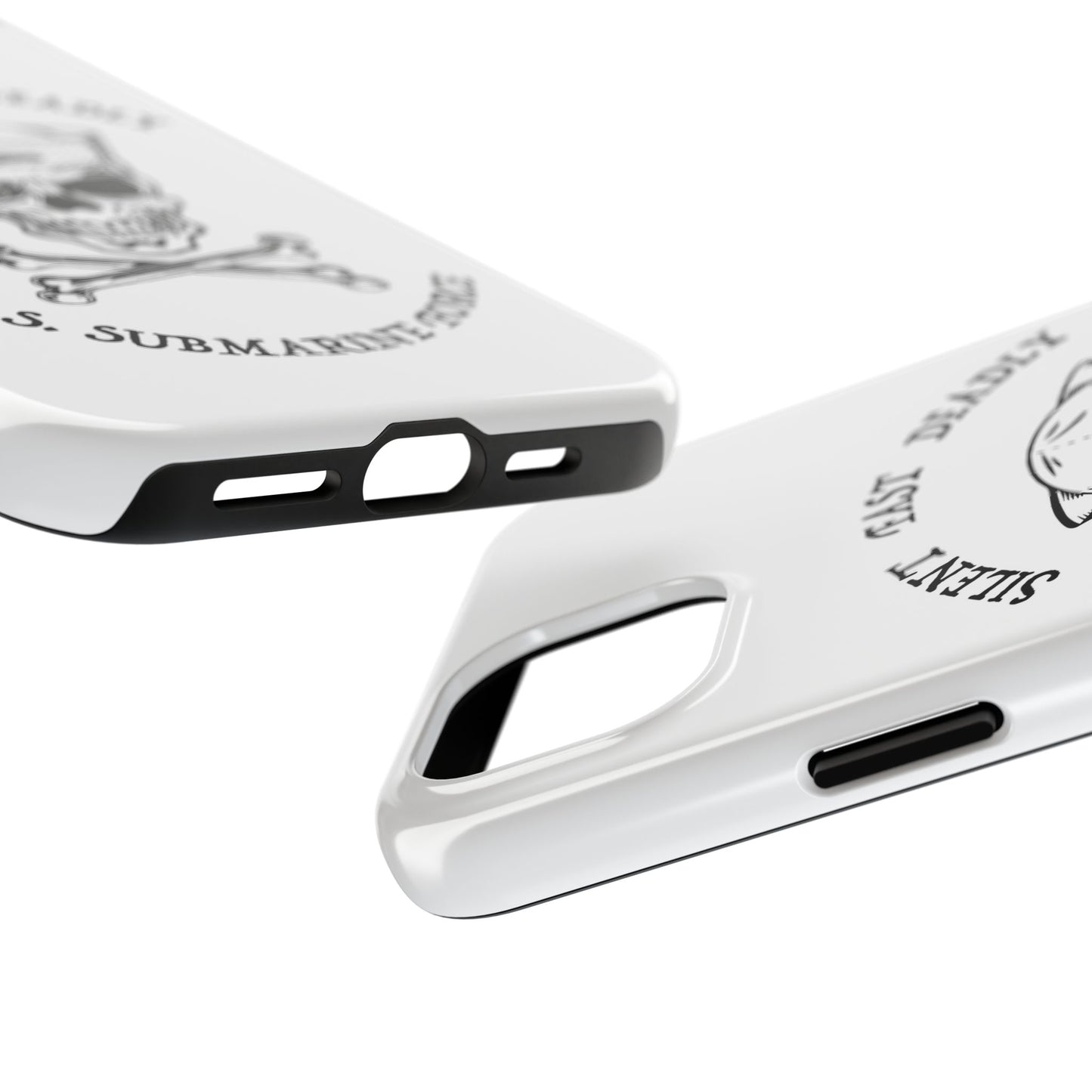 U.S. Submarine Force Skull & Crossbones Sailor with Dolphins White Tough iPhone Case