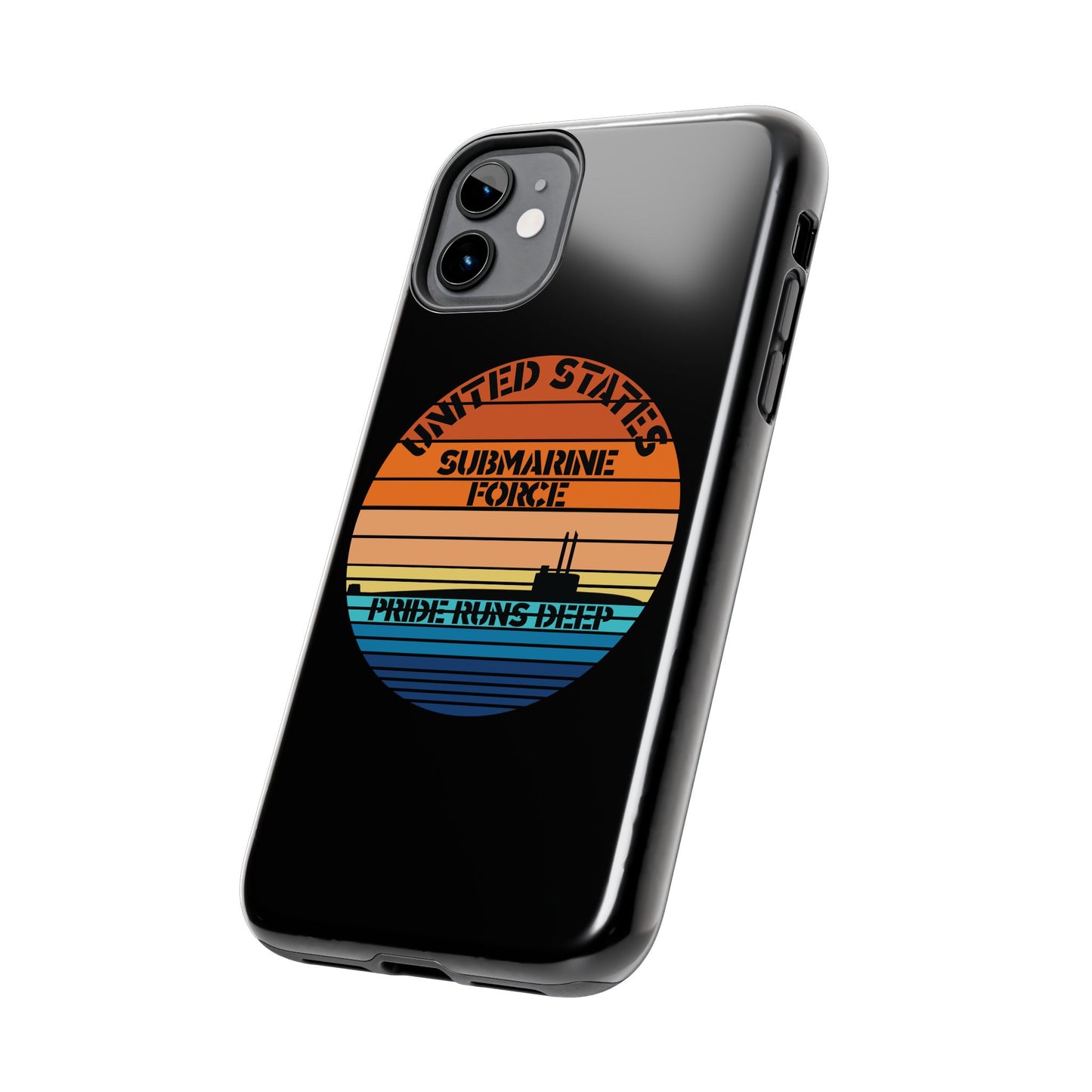 Sunset United States Submarine Force Pride Runs Deep Black Tough iPhone Case