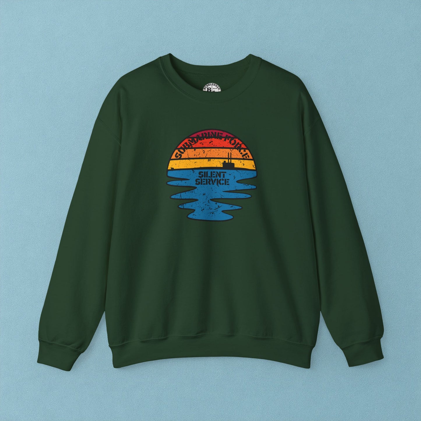 Sunset United States Navy Submarine Force Silent Service Distressed Vintage Mk2 Unisex Heavy Blend™ Crewneck Sweatshirt
