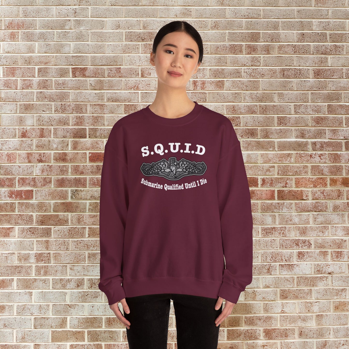 United States S.Q.U.I.D. Submarine Qualified Until I Die Unisex Heavy Blend™ Crewneck Sweatshirt