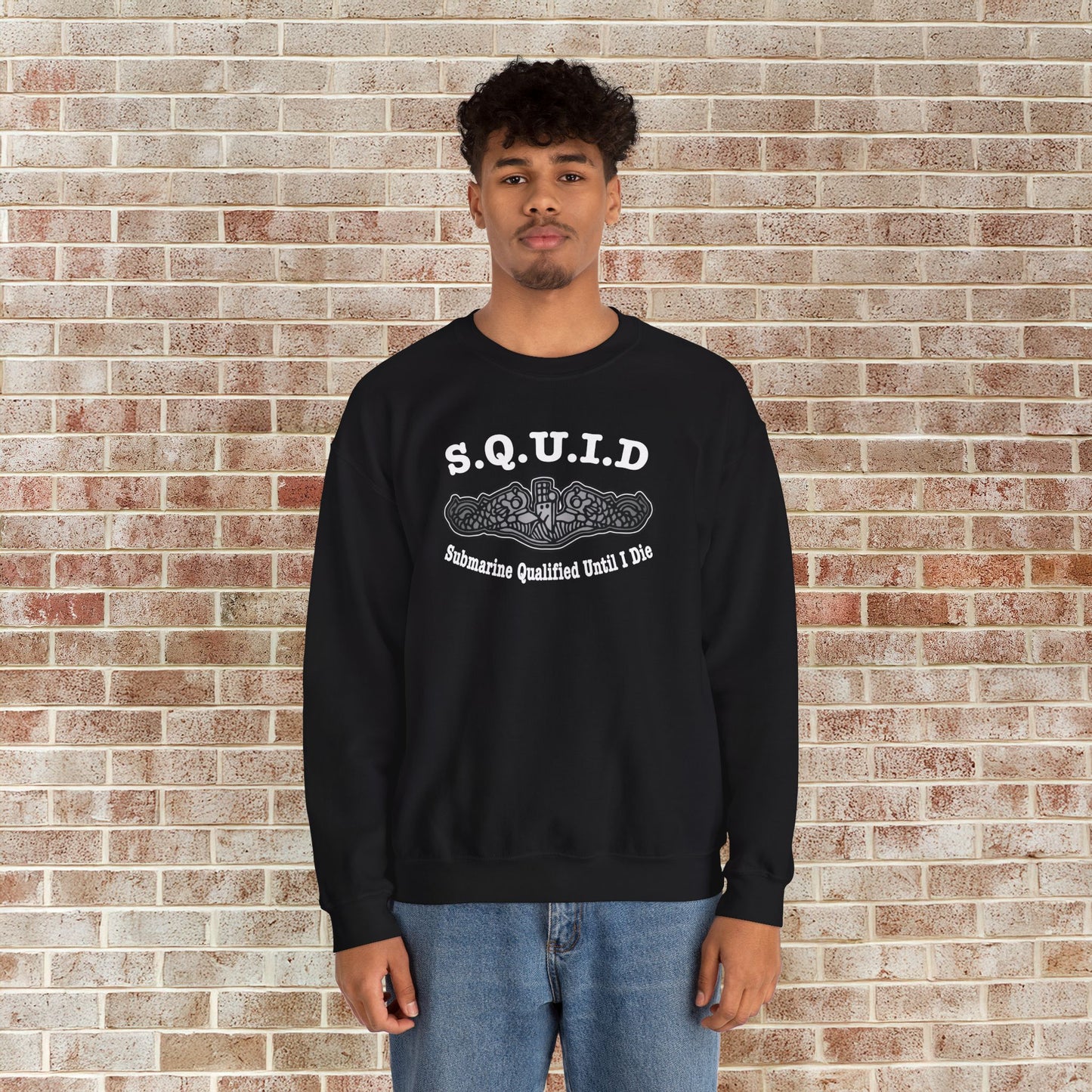 United States S.Q.U.I.D. Submarine Qualified Until I Die Unisex Heavy Blend™ Crewneck Sweatshirt