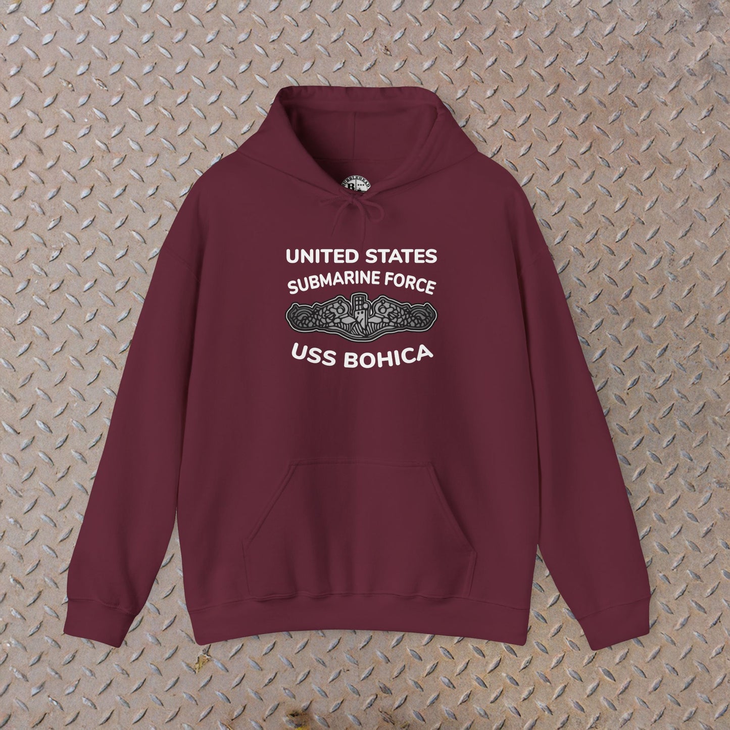 United States Submarine Force USS BOHICA Silver Dolphins Unisex Heavy Blend™ Hooded Sweatshirt