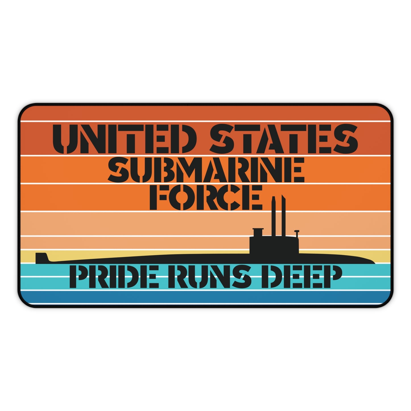 Sunset United States Submarine Force Pride Runs Deep Retro Vintage Desk Mat