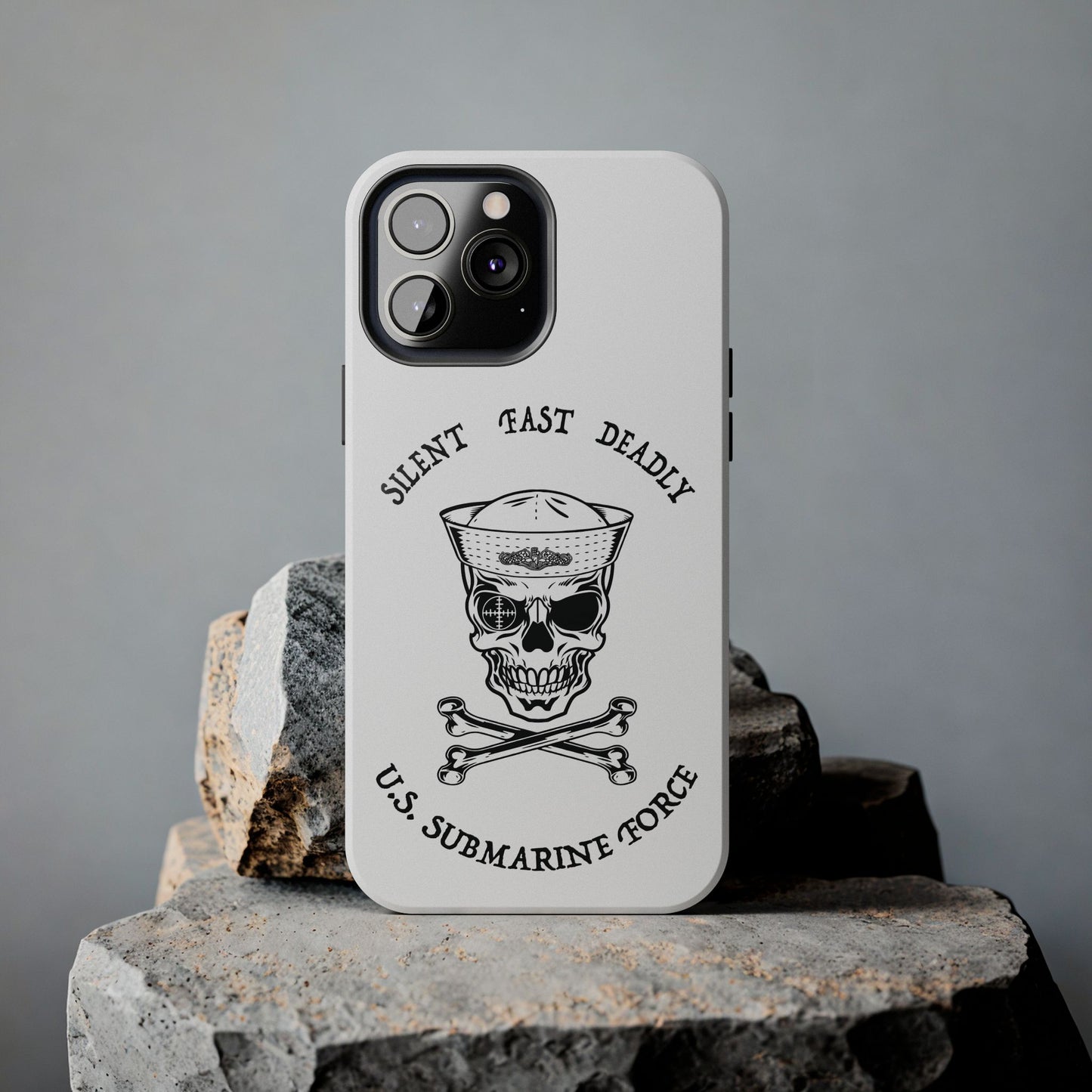 U.S. Submarine Force Skull & Crossbones Sailor with Dolphins White Tough iPhone Case