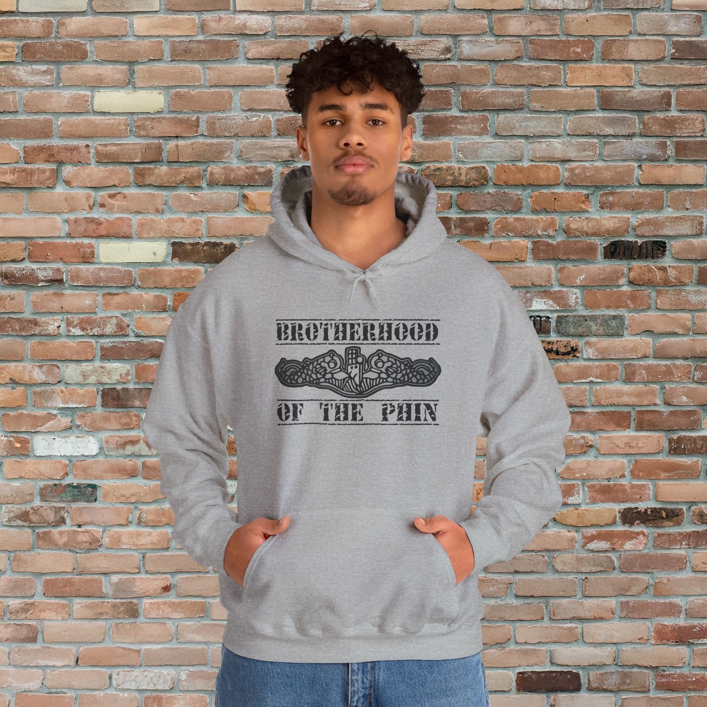 United States Brotherhood of the Phin Submarine Silver Dolphins Unisex Heavy Blend™ Hooded Sweatshirt