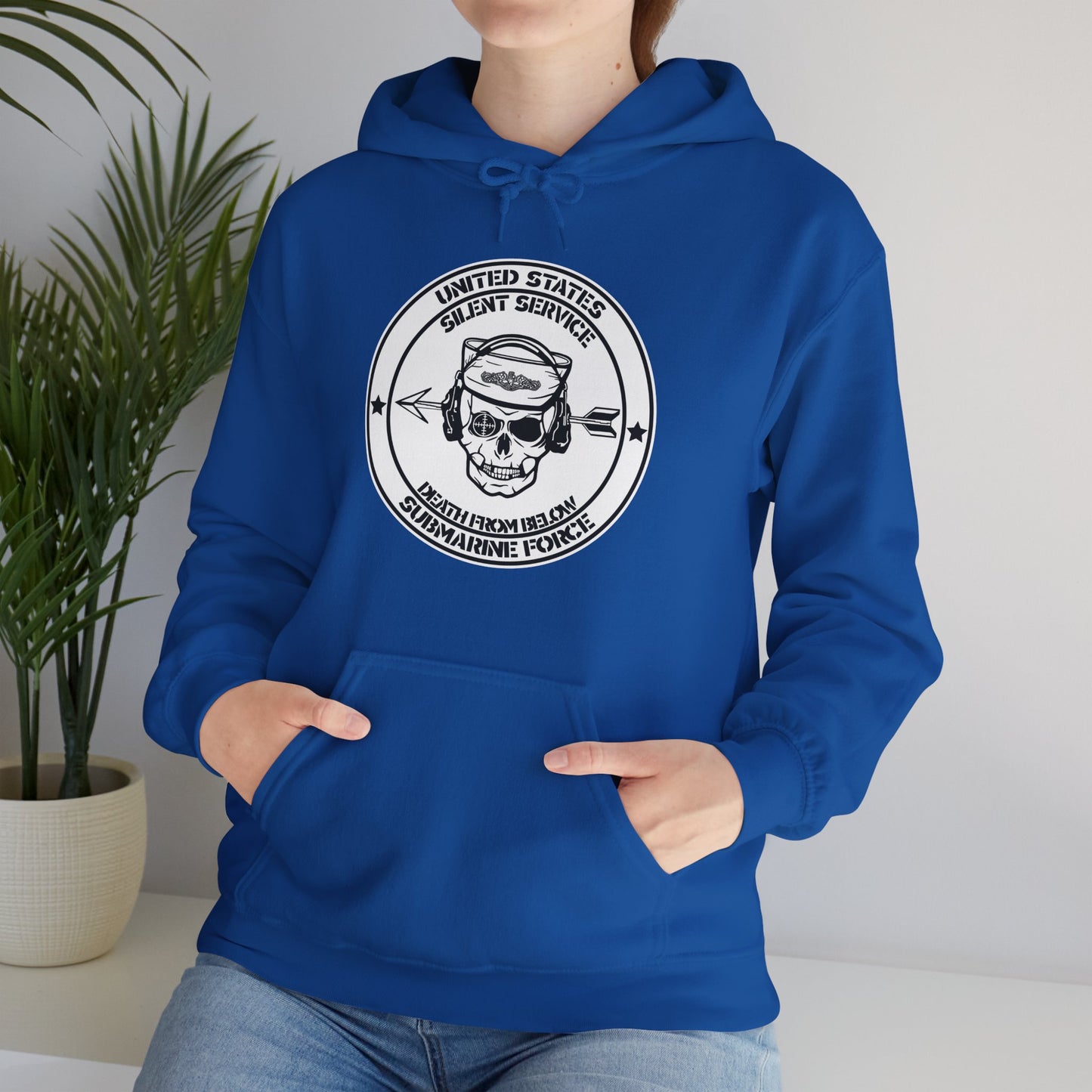 United States Submarine Force Silent Service Death From Below Unisex Heavy Blend™ Dark Hooded Sweatshirt