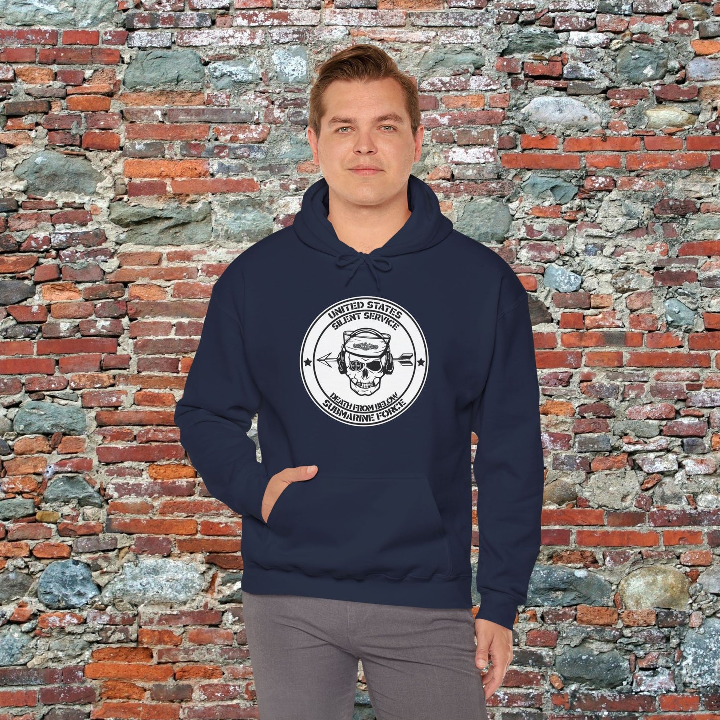 United States Submarine Force Silent Service Death From Below Unisex Heavy Blend™ Dark Hooded Sweatshirt
