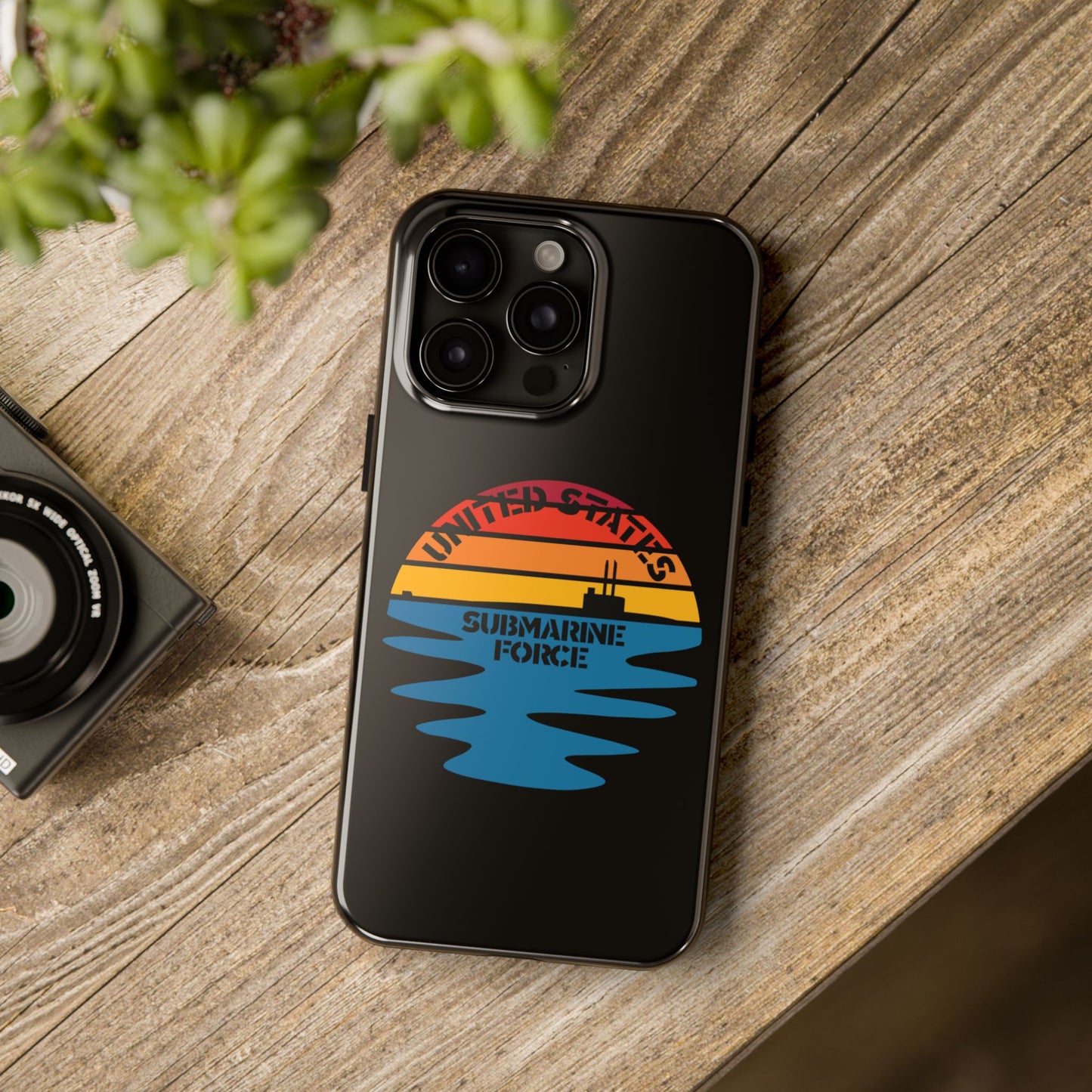 Sunset United States Submarine Force Half Moon Black Tough iPhone Case
