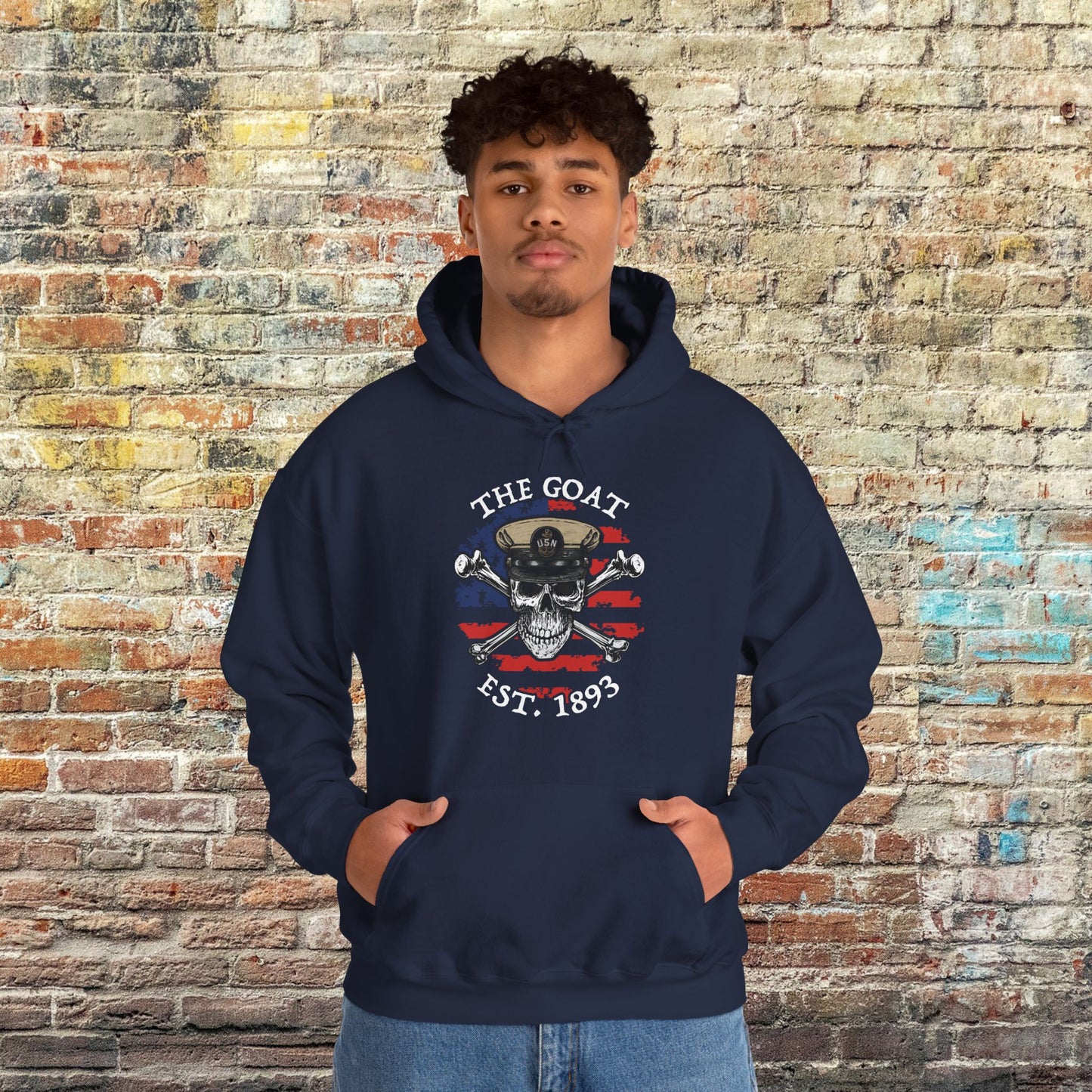 United States Naval CPO Skull Crossbones The Goat Est 1893 Unisex Heavy Blend™ Hooded Sweatshirt